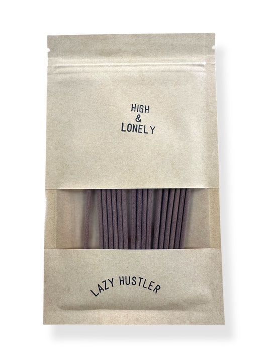 Front view of High & Lonely's Lazy Hustler Incense