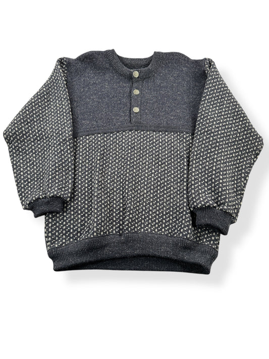 Front View of Vintage L.L. Bean Birdseye Nordic Sweater SZ L Tall