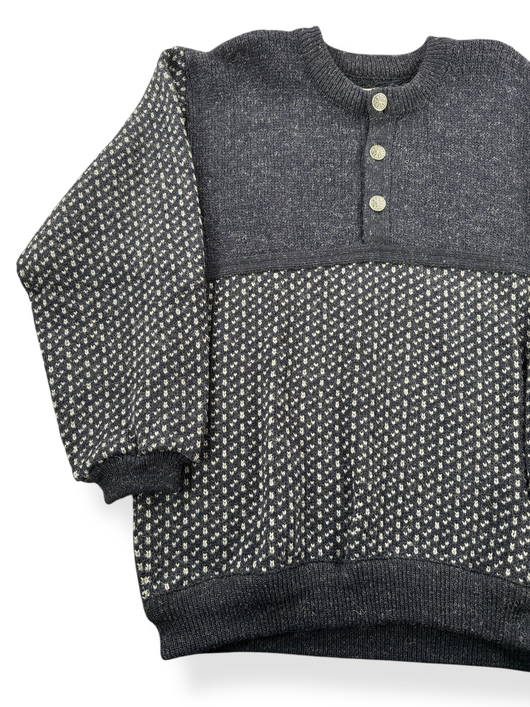 Front Right View of Vintage L.L. Bean Birdseye Nordic Sweater SZ L Tall