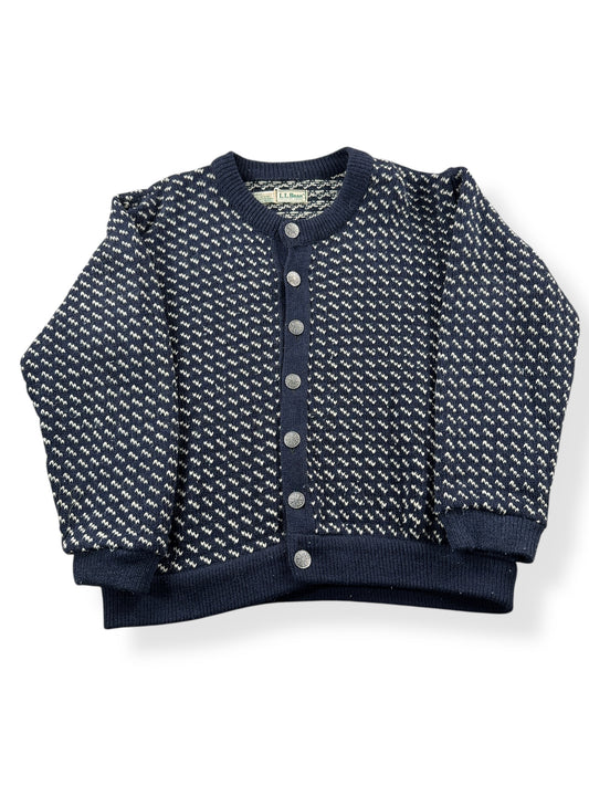Front View of Vintage Men's L.L. Bean Norwegian Birdseye Cardigan SZ M