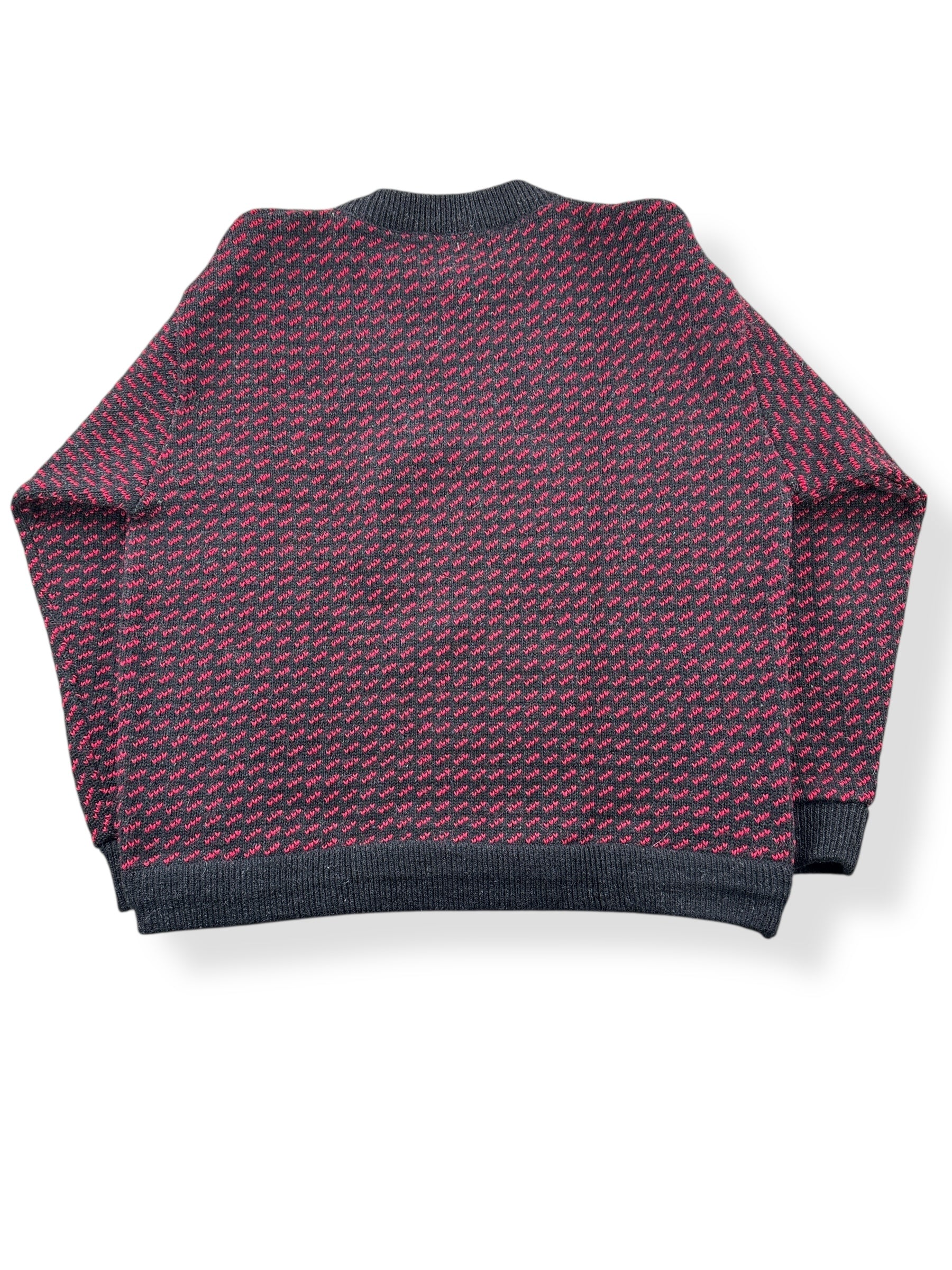 Rear View of Vintage L.L. Bean Red & Black Norwegian Birdseye Sweater SZ L