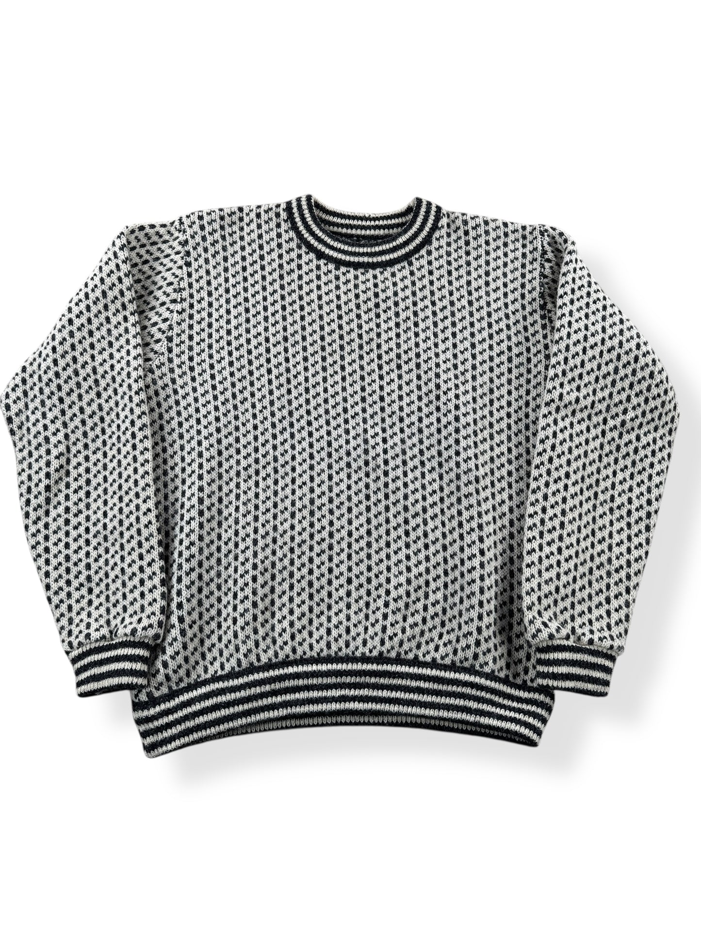 Front View of Vintage L.L. Bean Norwegian Birdseye Sweater SZ M