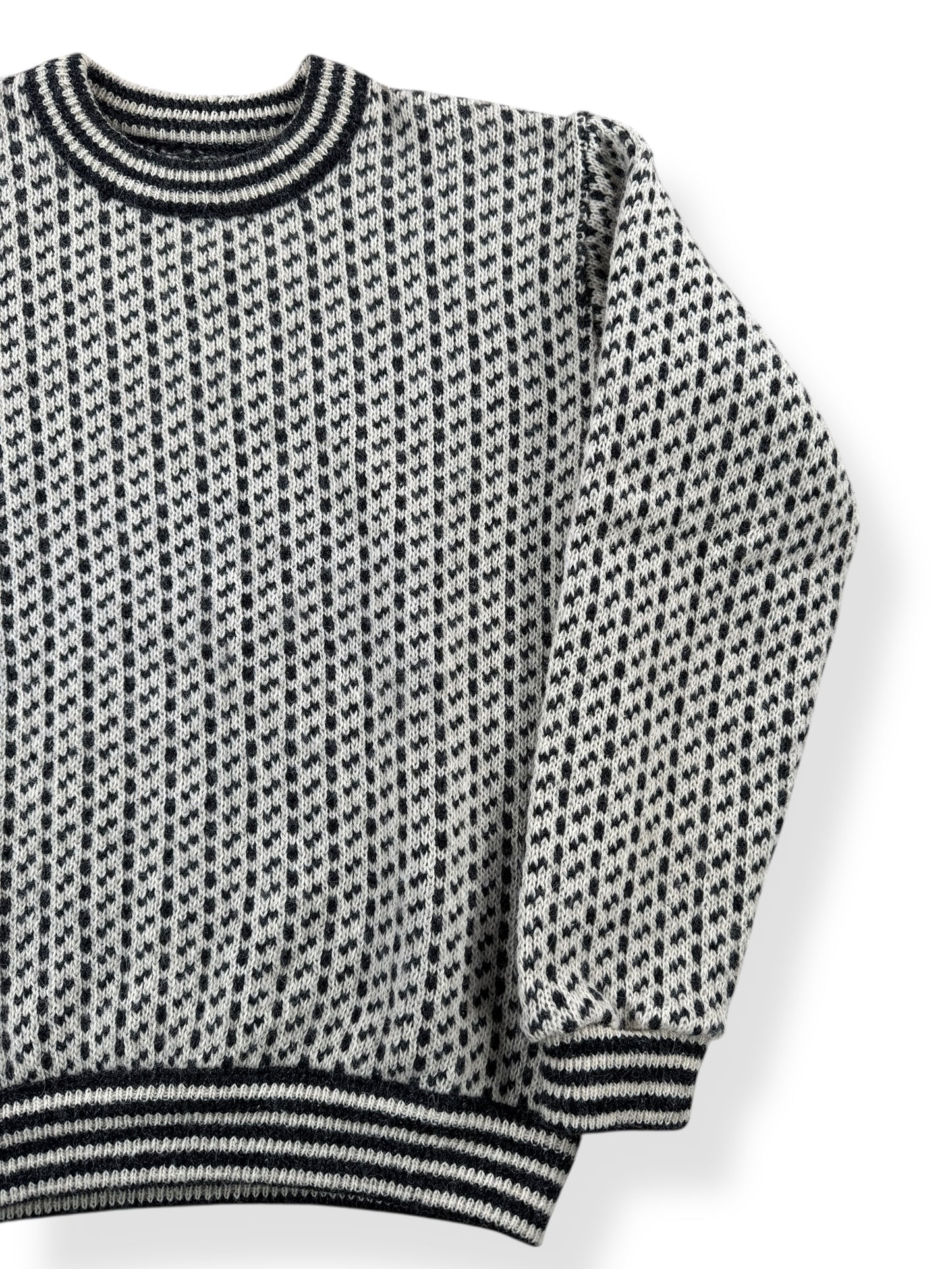 Front Left View of Vintage L.L. Bean Norwegian Birdseye Sweater SZ M