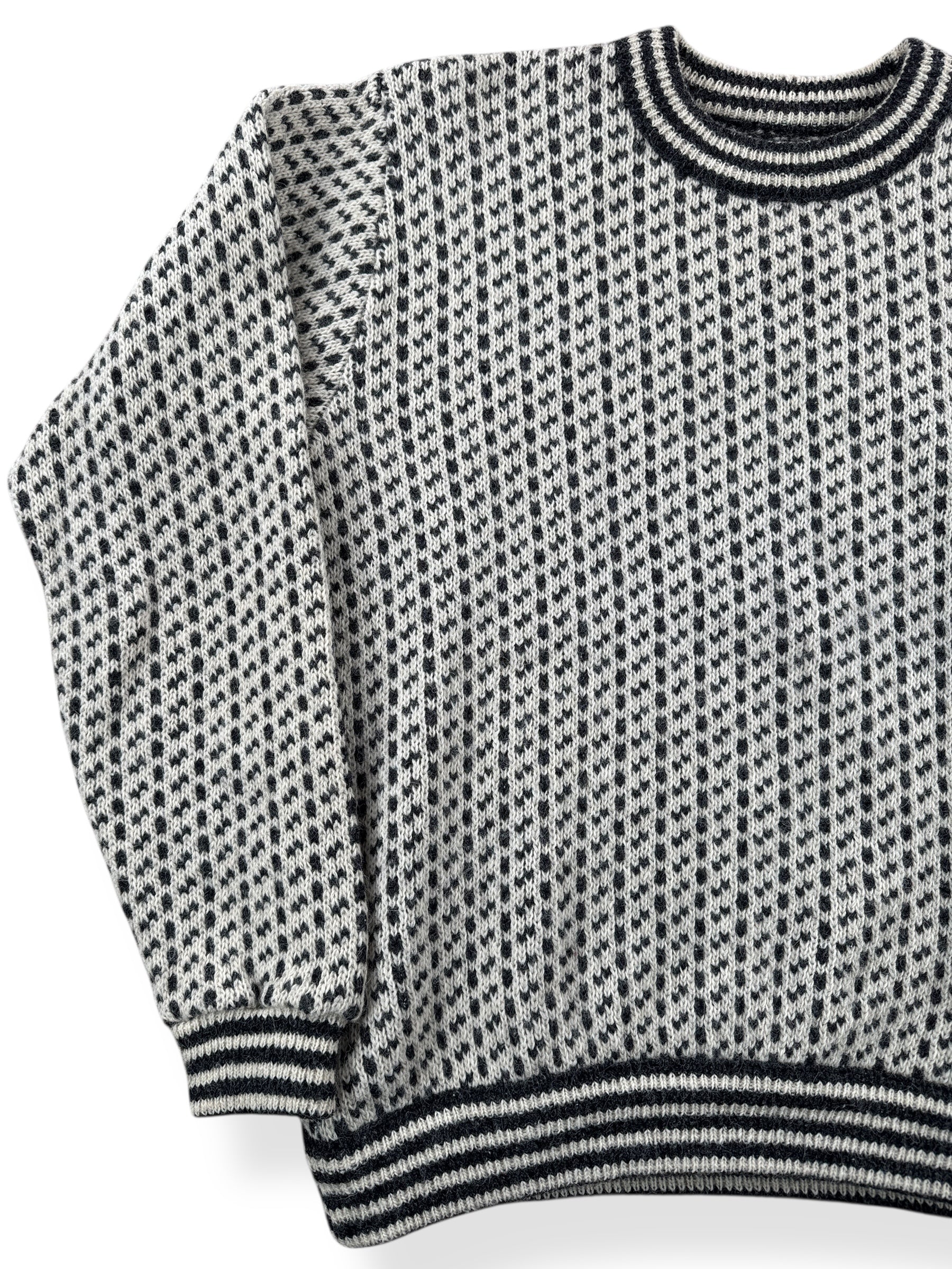 Front Right View of Vintage L.L. Bean Norwegian Birdseye Sweater SZ M