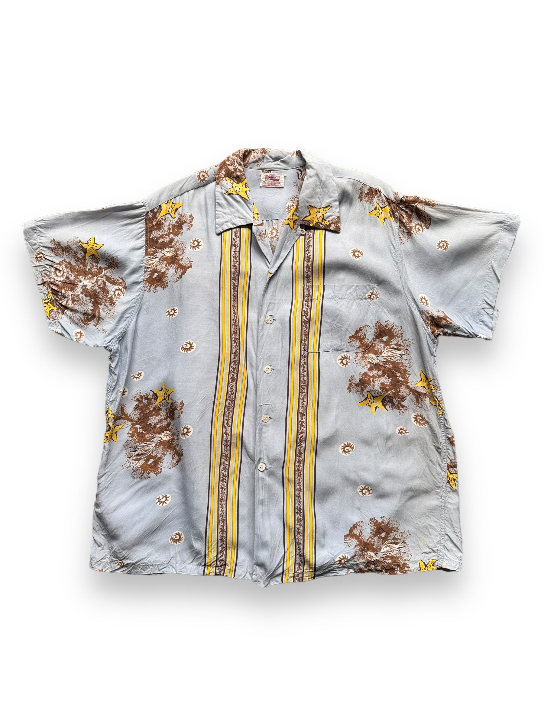 front of Vintage Kahanamoku Rayon Aloha Shirt SZ XL