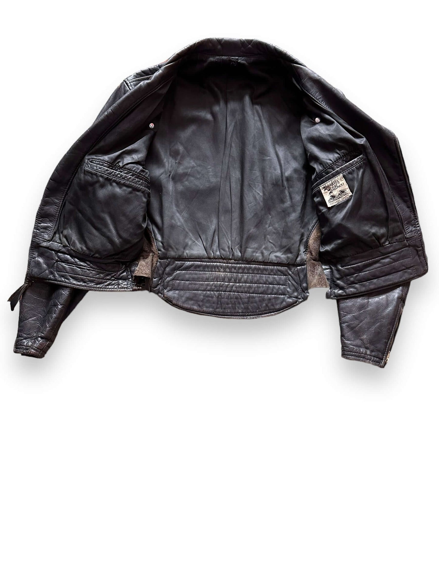 inside of 40's Era Langlitz Leather Jacket |  Barn Owl Vintage Goods | Vintage Leather Jackets Seattle