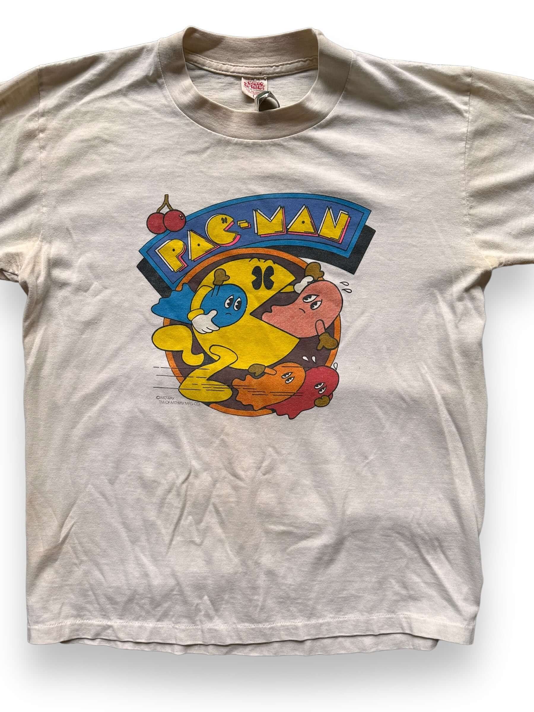 front close up of Vintage Pac-Man Tee SZ L | Vintage Graphic Tee Seattle | Barn Owl Vintage