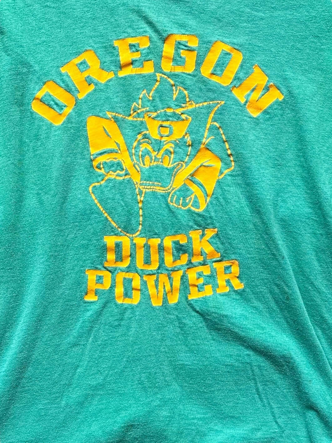 front graphic of Vintage University of Oregon "Duck Power" Tee SZ M | Vintage Graphic Tee Seattle | Barn Owl Vintage