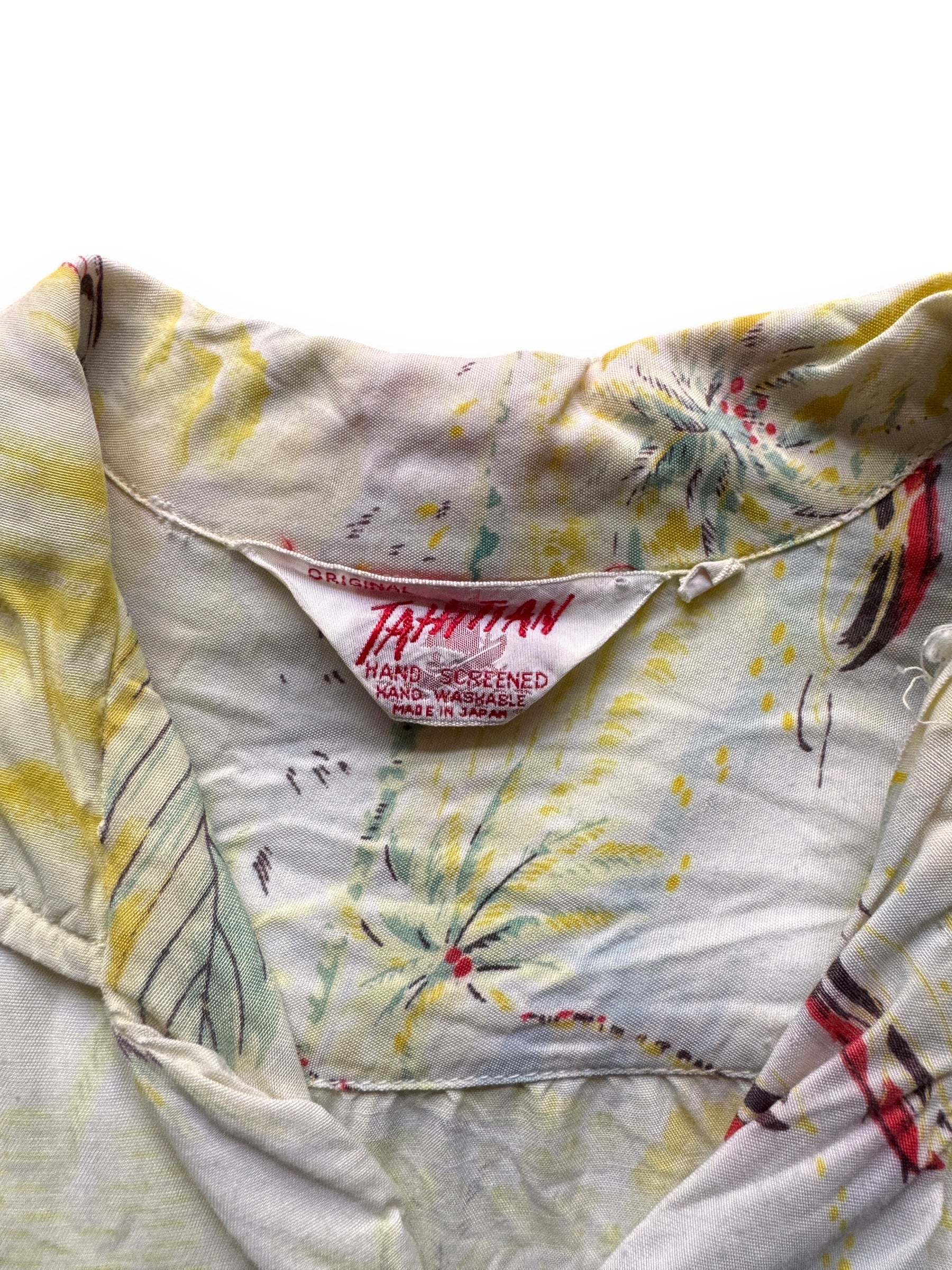 tag on Vintage Tahitian Aloha Shirt SZ L