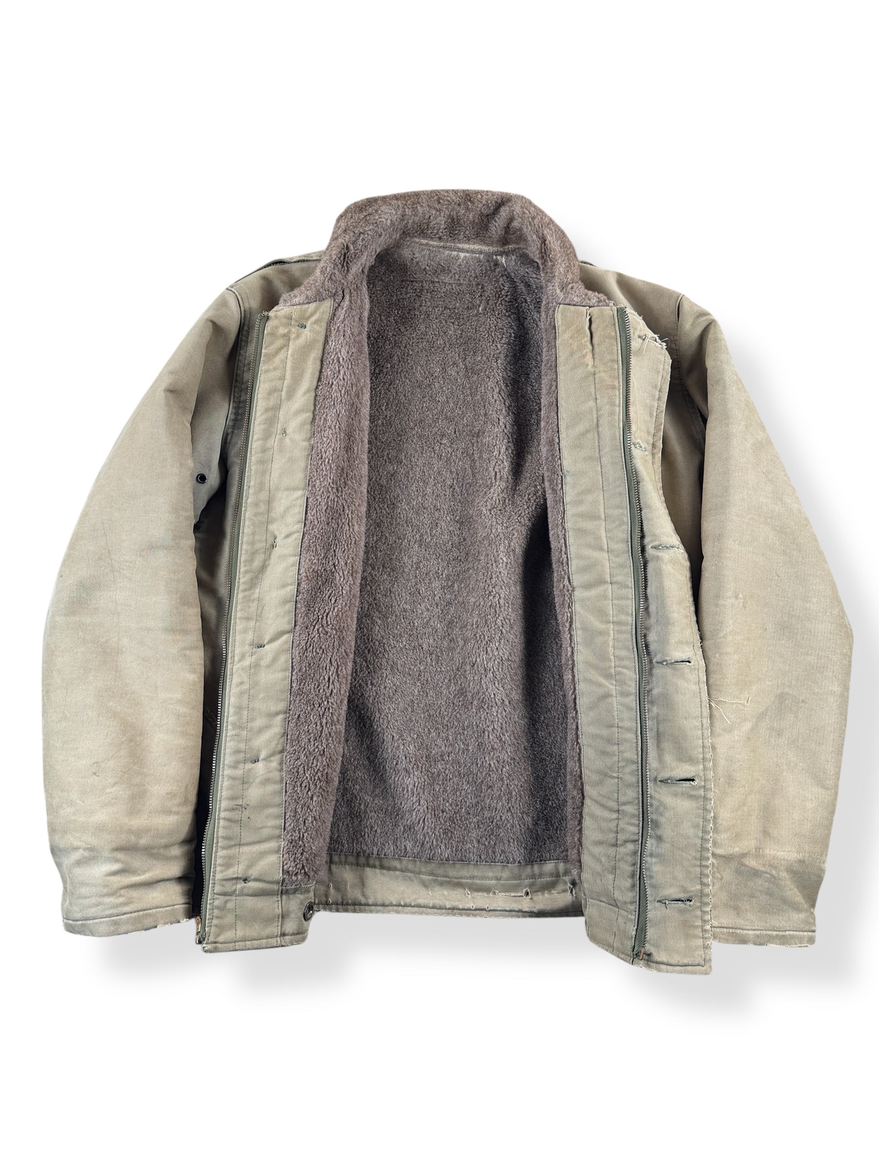 Inside of Vintage WWII Era Stenciled N-1 Deck Jacket SZ 42