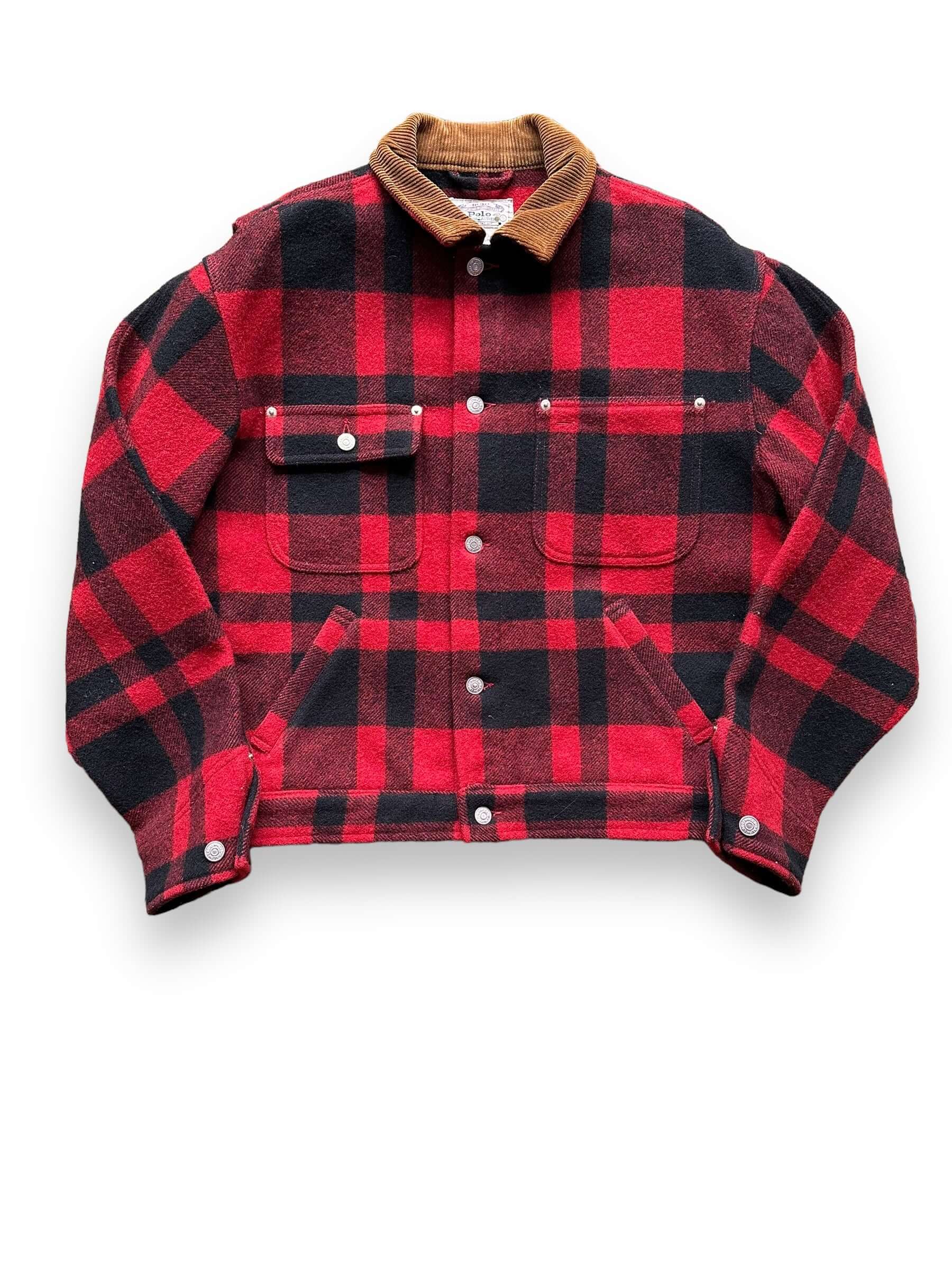 front of Vintage Polo Ralph Lauren Buffalo Plaid Wool Work Jacket SZ S | Vintage Work Jacket Seattle | Seattle Vintage Clothing