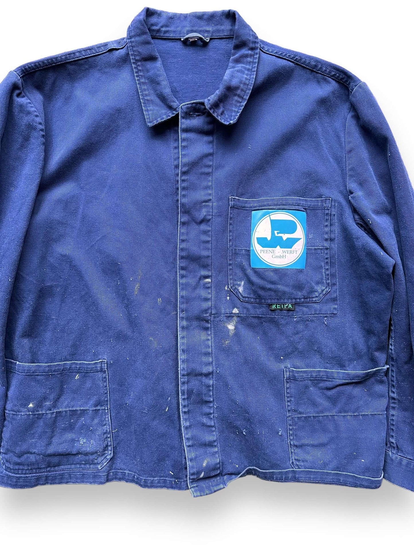 front close up of Vintage European 3-Pocket Chore Jacket SZ XL | Vintage Work Jacket Seattle | Seattle Vintage Clothing