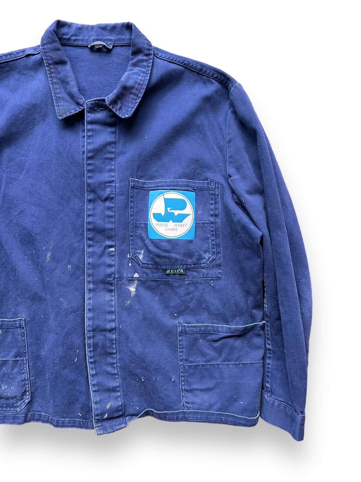 front left of Vintage European 3-Pocket Chore Jacket SZ XL | Vintage Work Jacket Seattle | Seattle Vintage Clothing