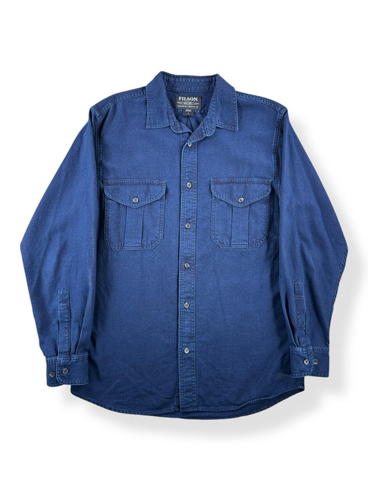 Front of Filson Indigo Guide Shirt SZ S