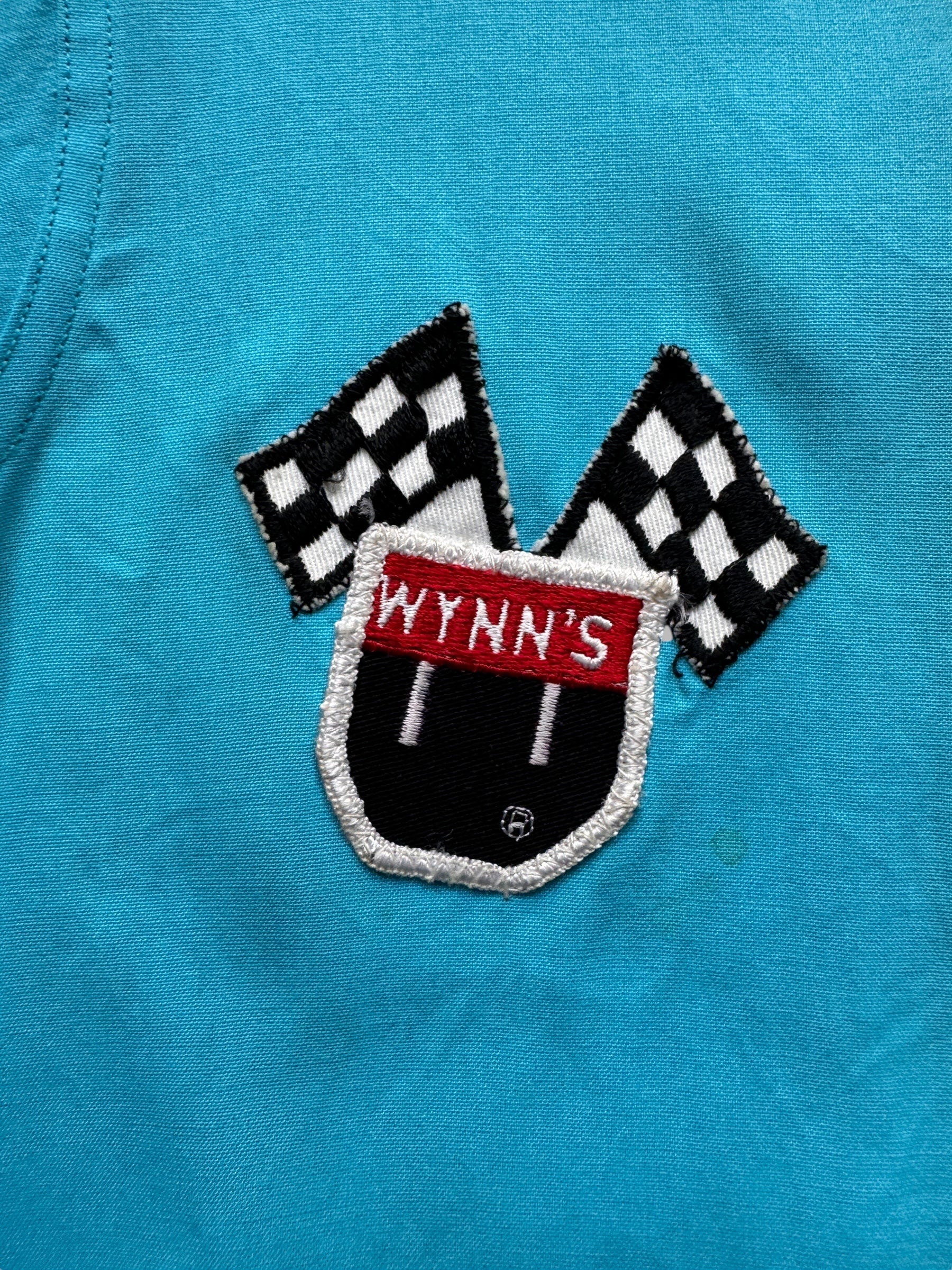 front patch of Vintage Wynn's Bowling Shirt SZ L