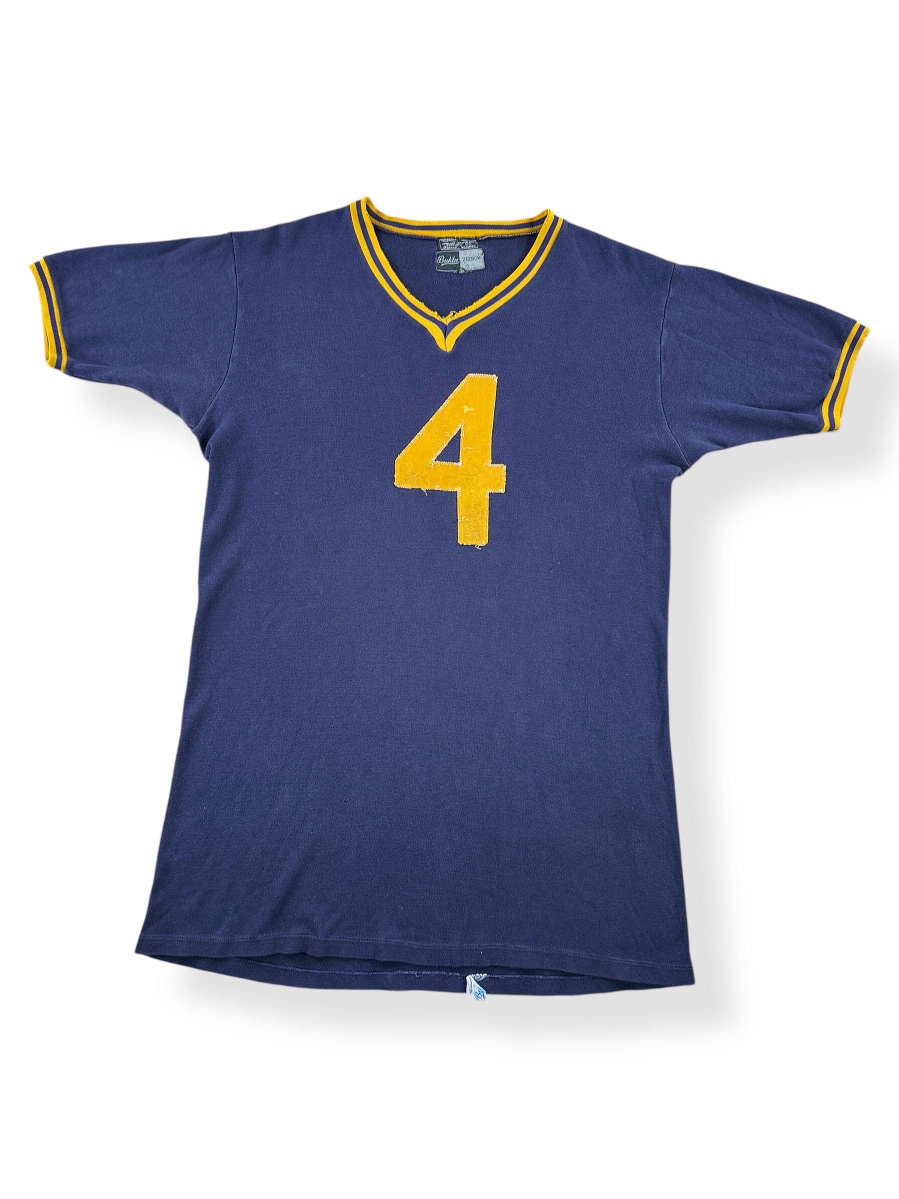 Front of Vintage Bukta Zeebux "4" Jersey SZ L