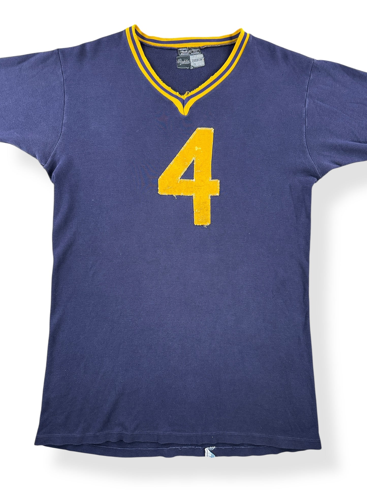 Front Close Up of Vintage Bukta Zeebux "4" Jersey SZ L