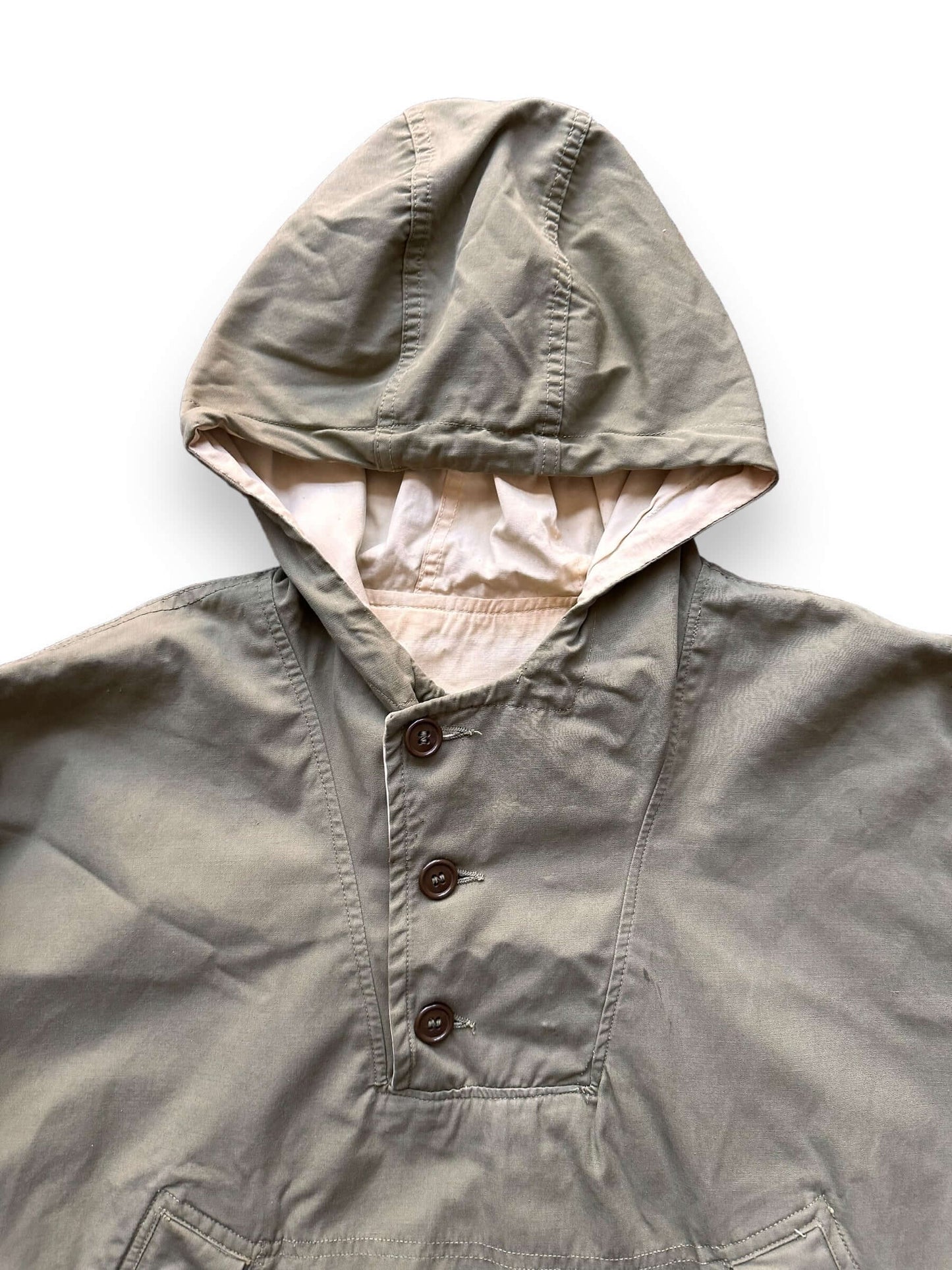 hood on Vintage WWII Era Reversible Smock SZ L-XL