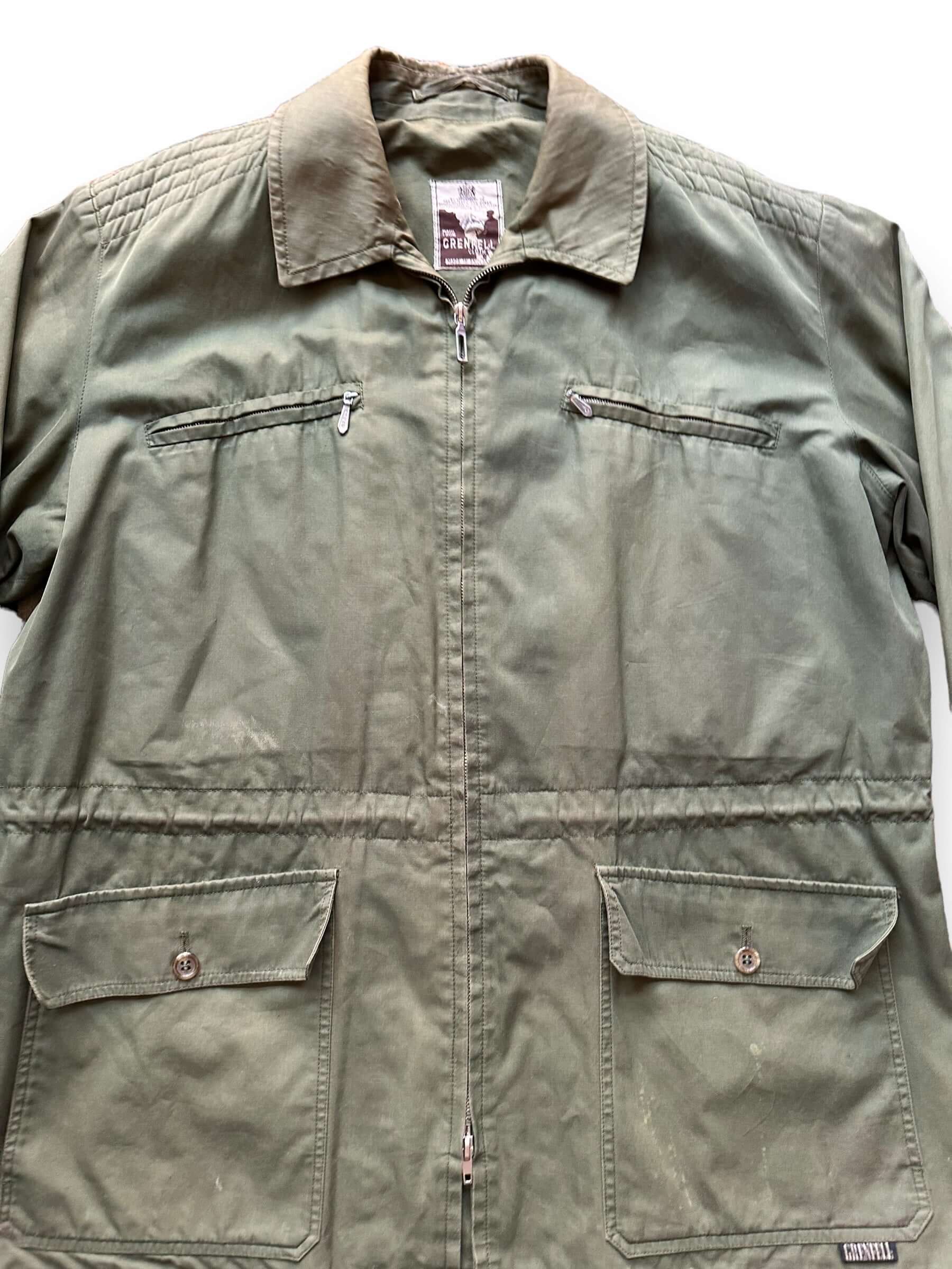 front close up of Vintage Made in England Grenfell Nylon Jacket SZ XL