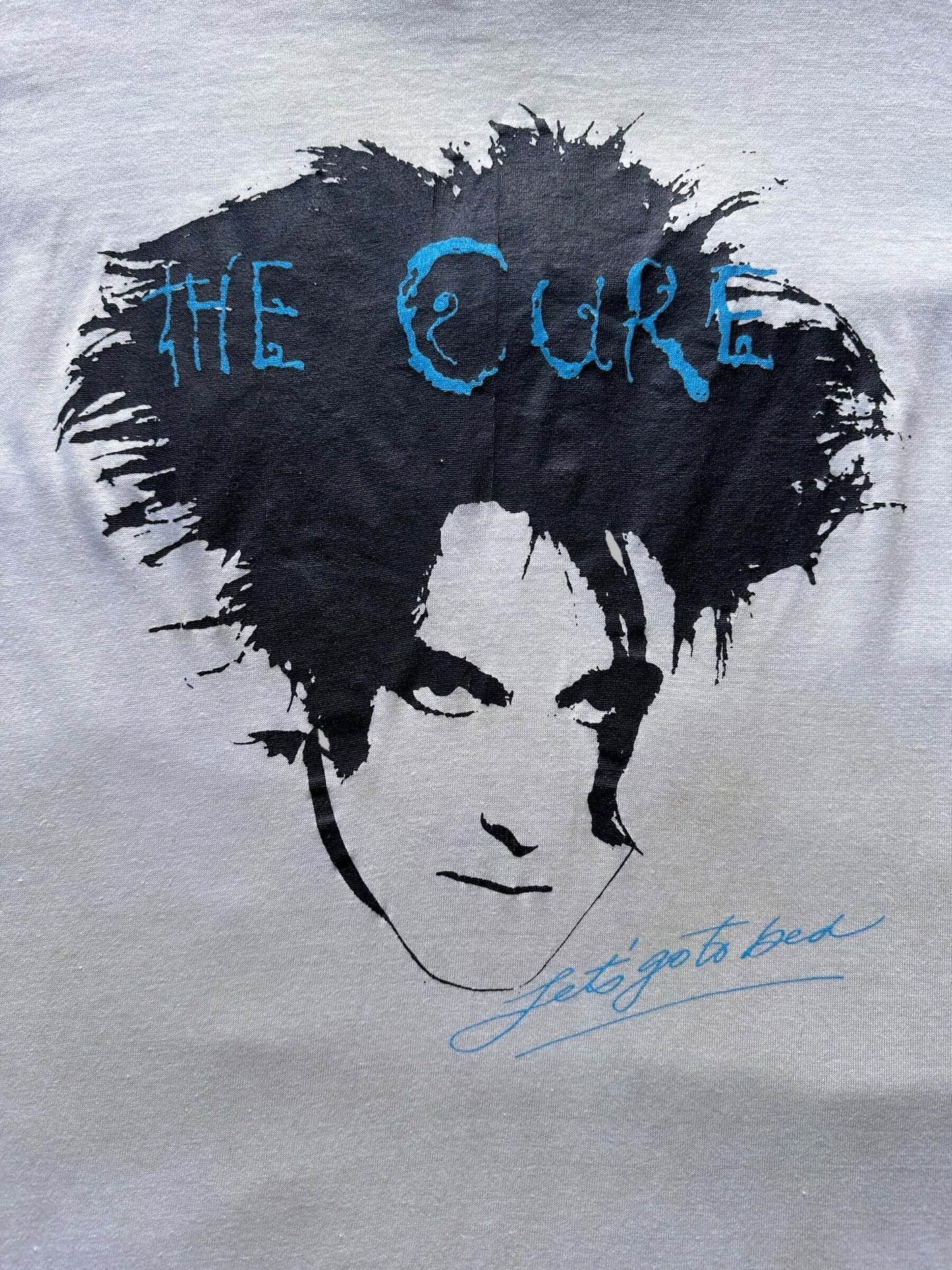 front graphic of Vintage 80s The Cure "Let's Go to Bed" Band Tee Shirt SZ M