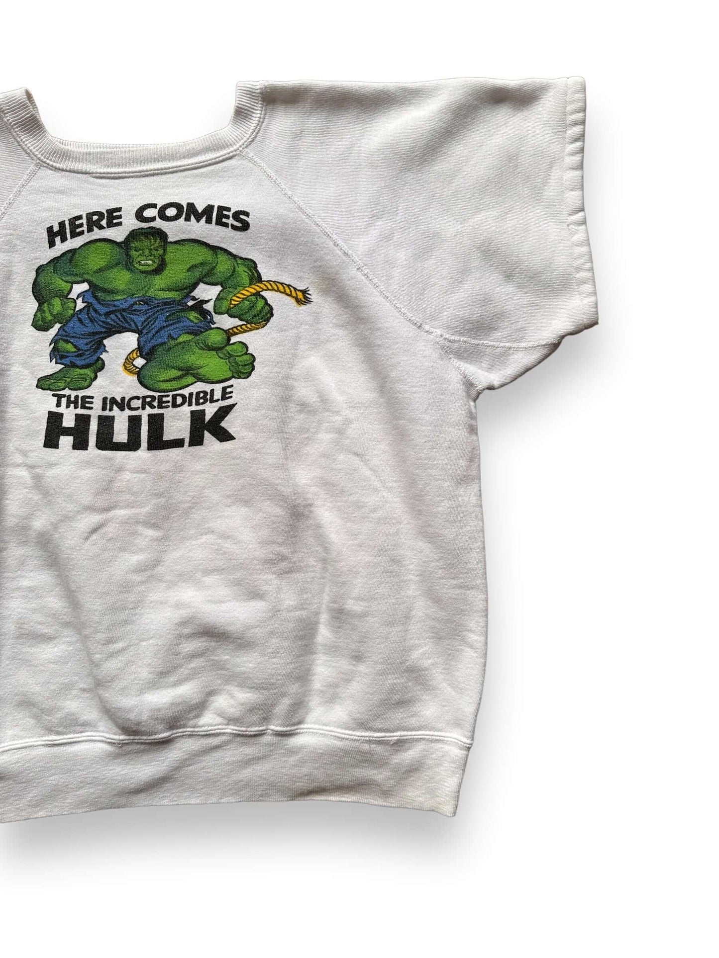 front left of Vintage Incredible Hulk Short Sleeve Crewneck Sweatshirt SZ M