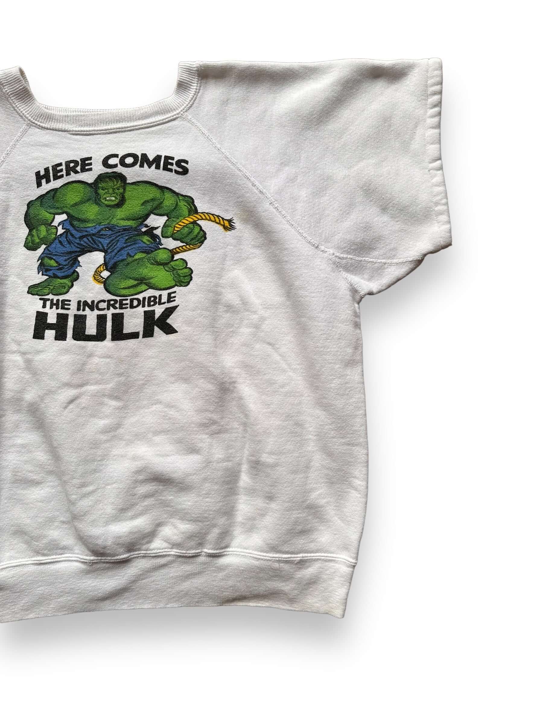 front left of Vintage Incredible Hulk Short Sleeve Crewneck Sweatshirt SZ M