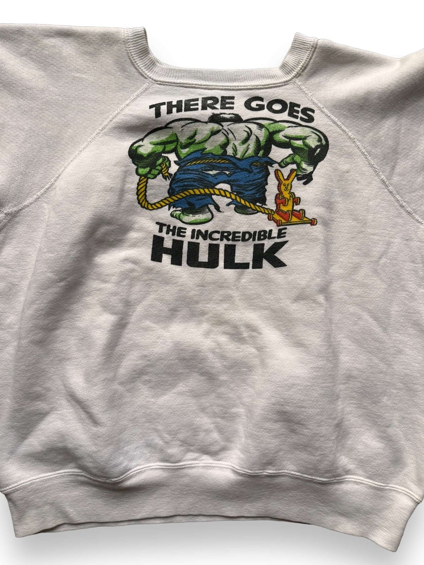 Rear detail close up of Vintage Incredible Hulk Short Sleeve Crewneck Sweatshirt SZ M