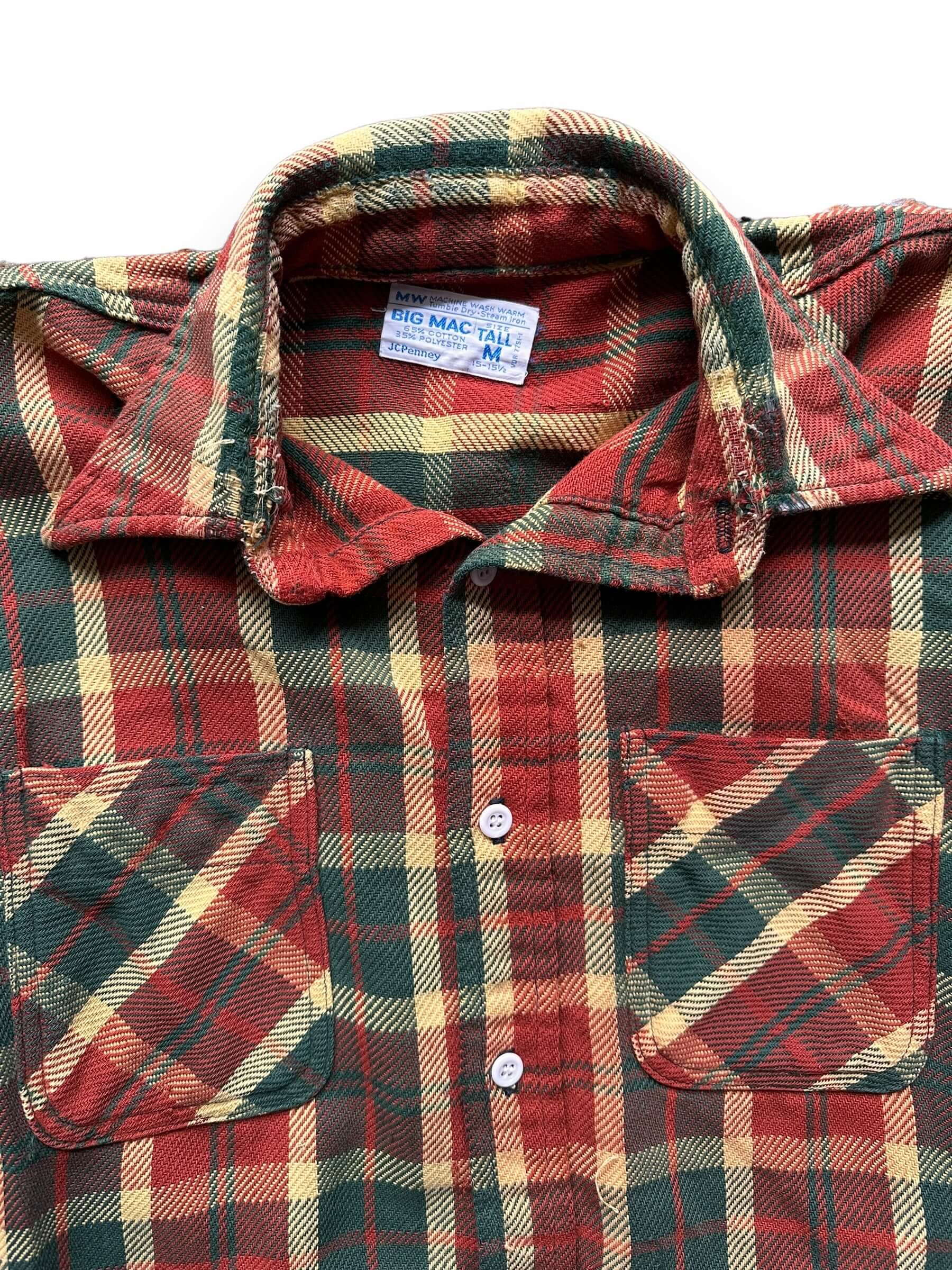 collar on Vintage Big Mac Cotton Flannel SZ M