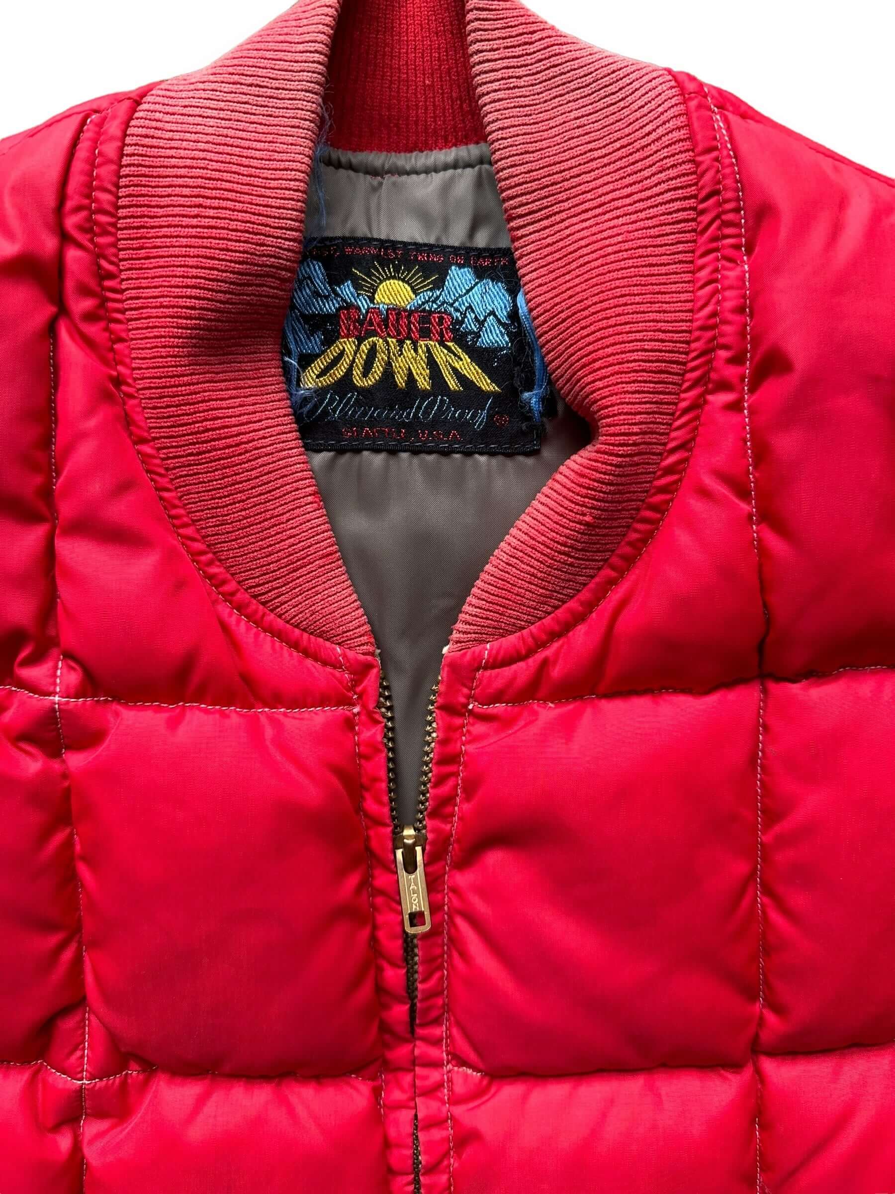 Tag View of Vintage Eddie Bauer Blizzard Proof Down Vest SZ M