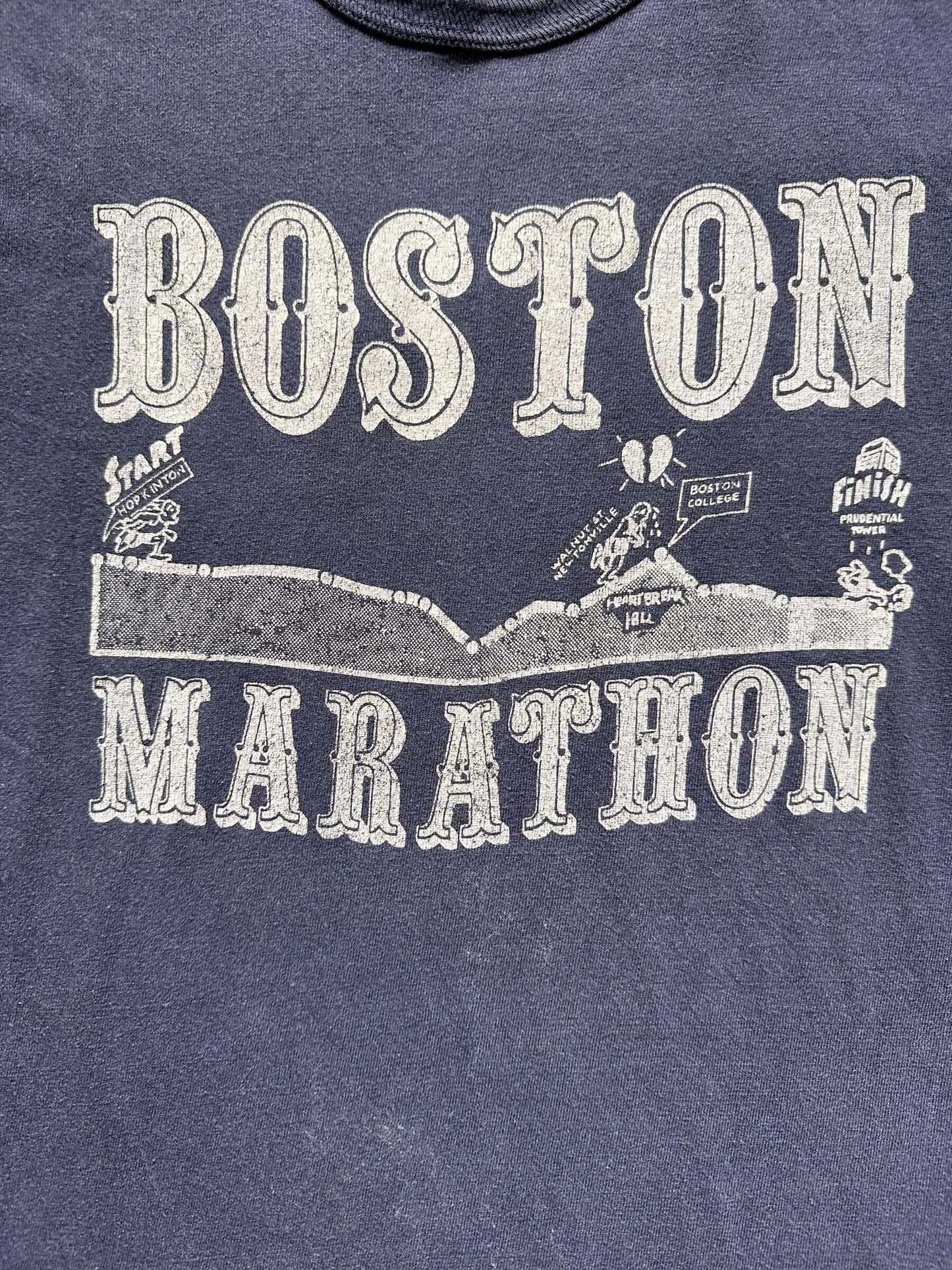 graphic on Vintage Boston Marathon Tee SZ S-M