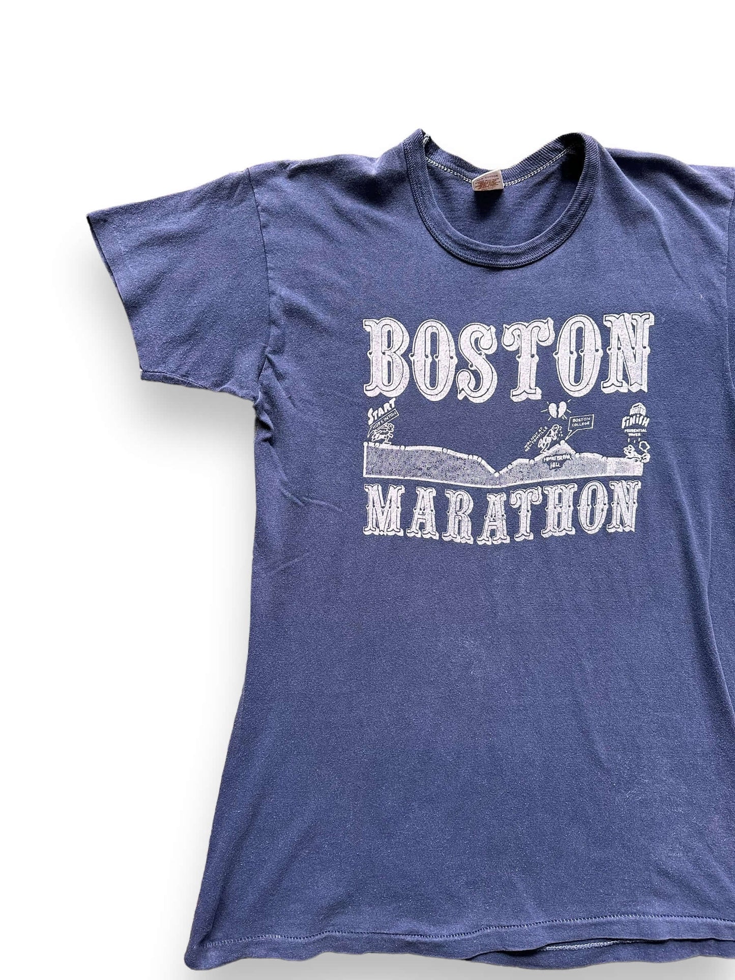 front right of Vintage Boston Marathon Tee SZ S-M