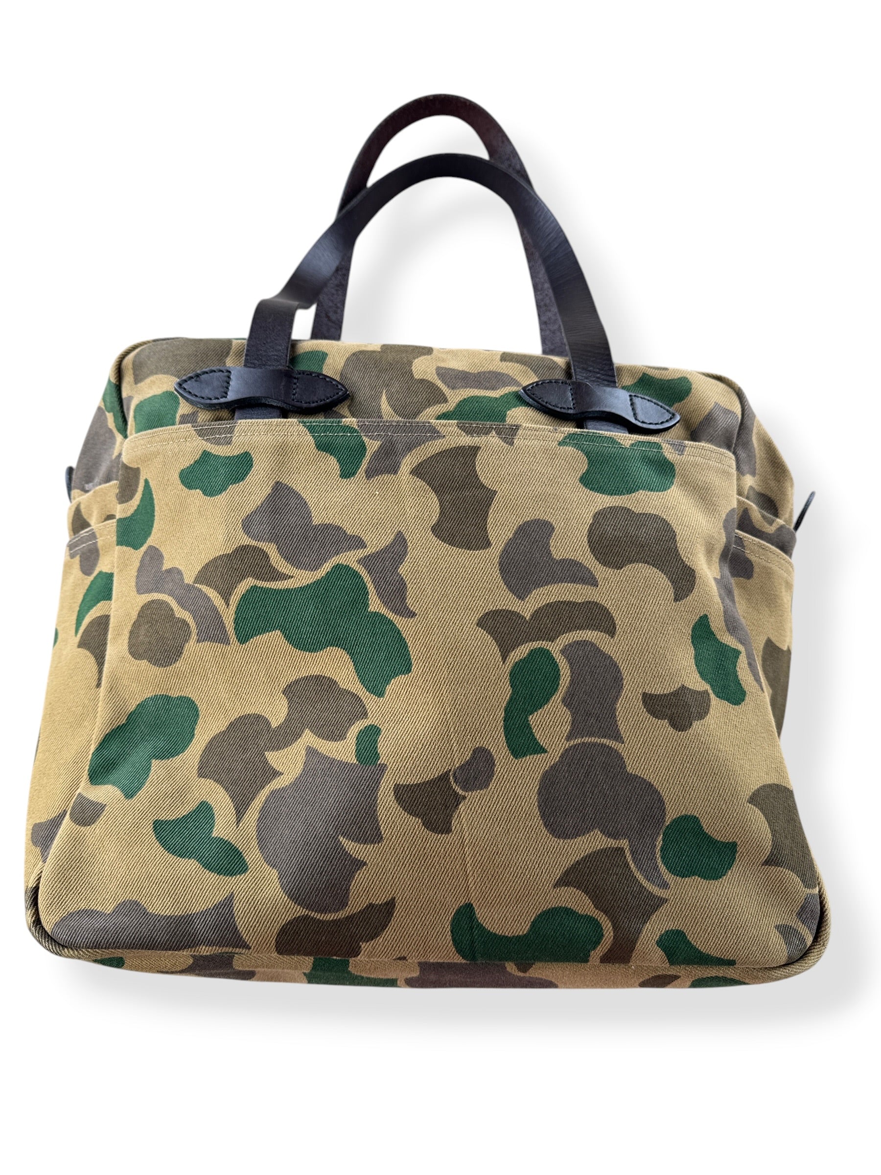 Rear View of Filson Limited Shrub Camo Zipper Tote Bag