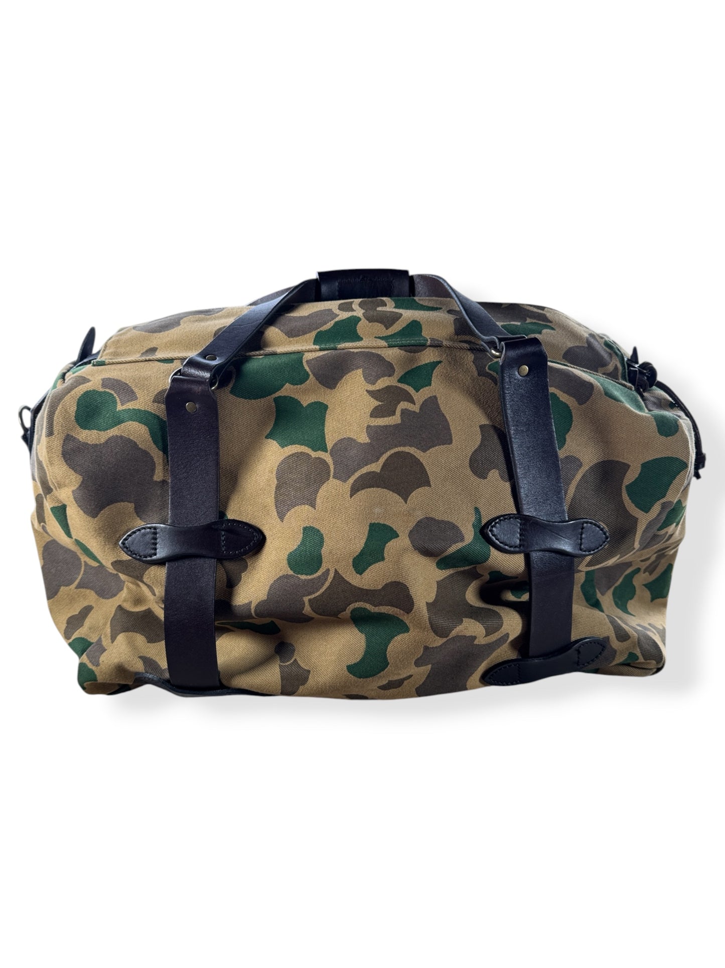 Rear View of Filson Limited Shrub Camo Travel Duffel