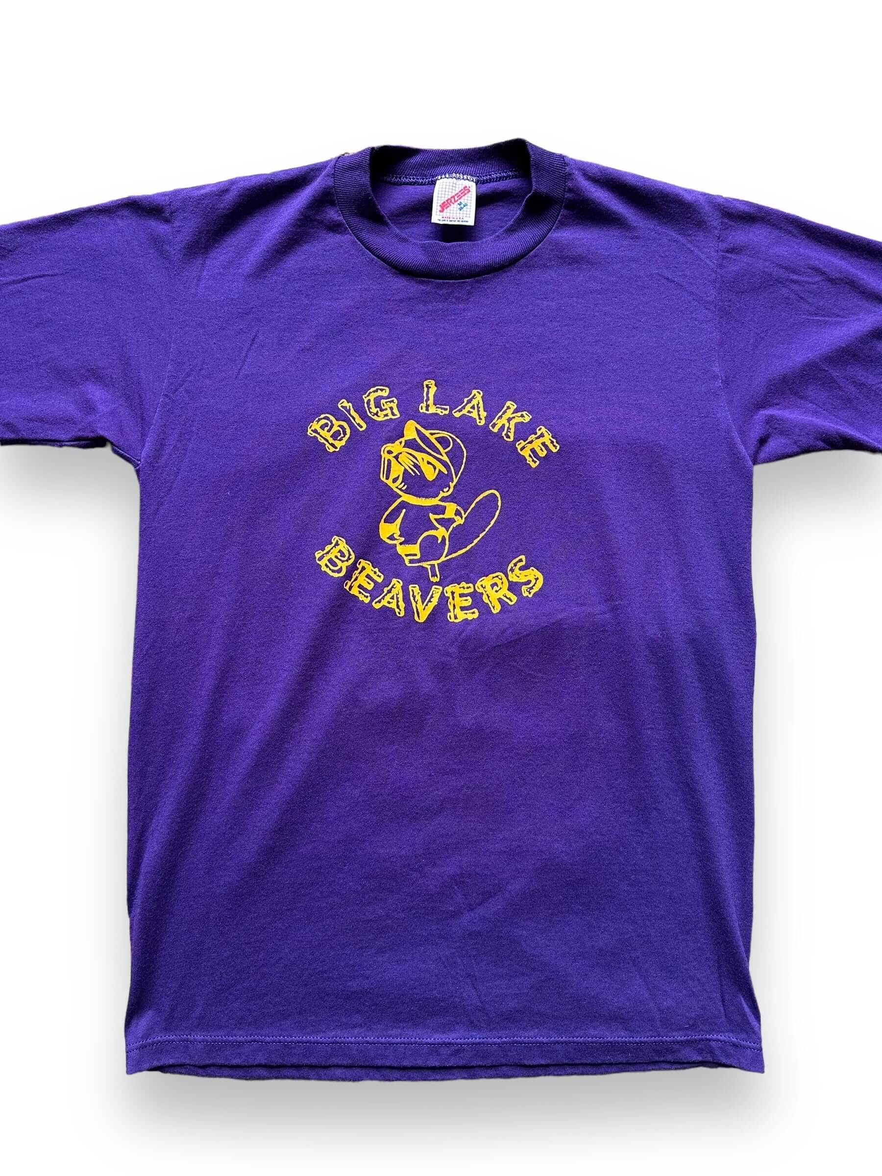 front close up of Vintage Big Lakes Beavers Tee SZ M