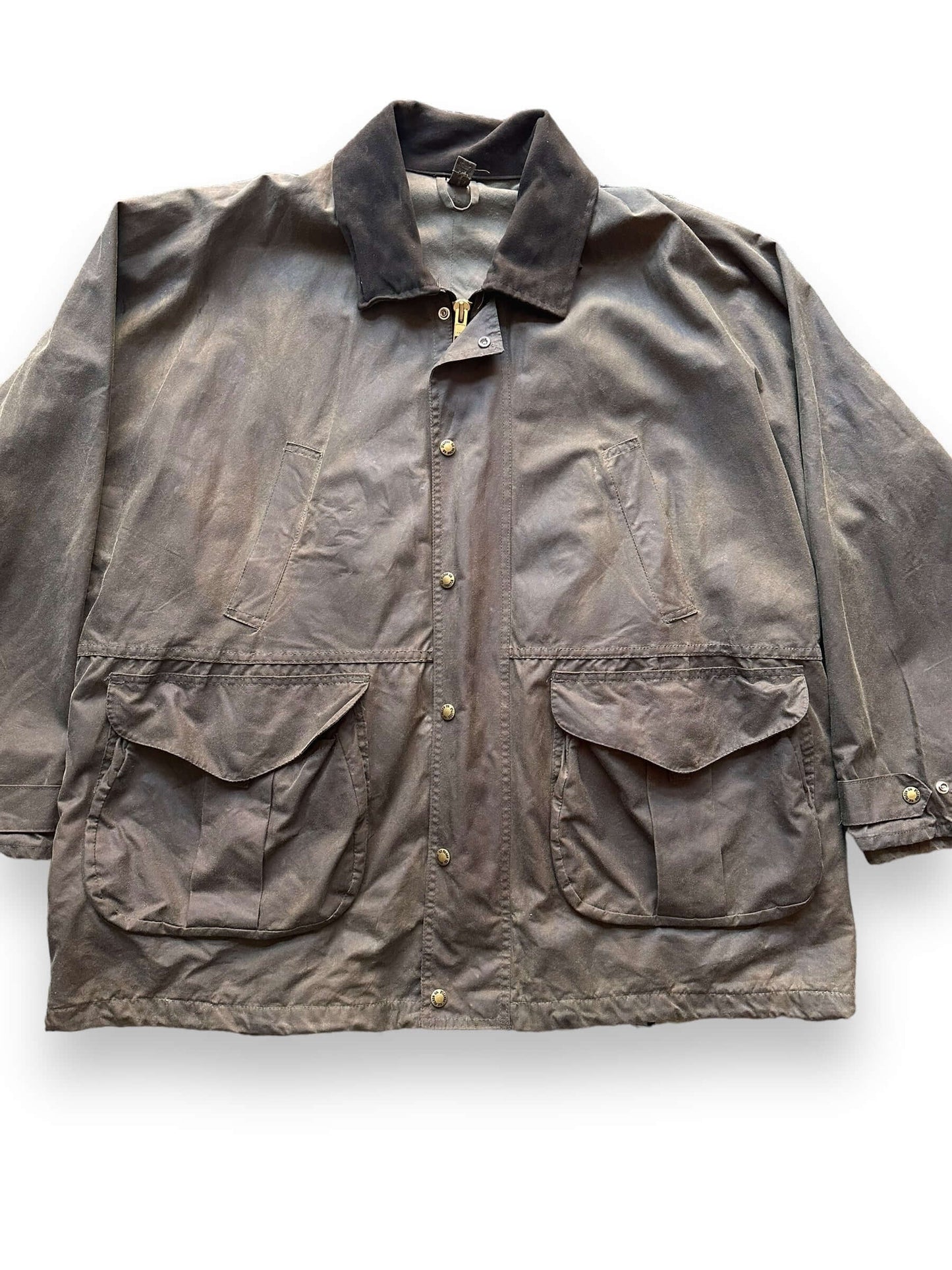 front close up of Vintage Filson Tin Cloth Field Jacket SZ XXXL