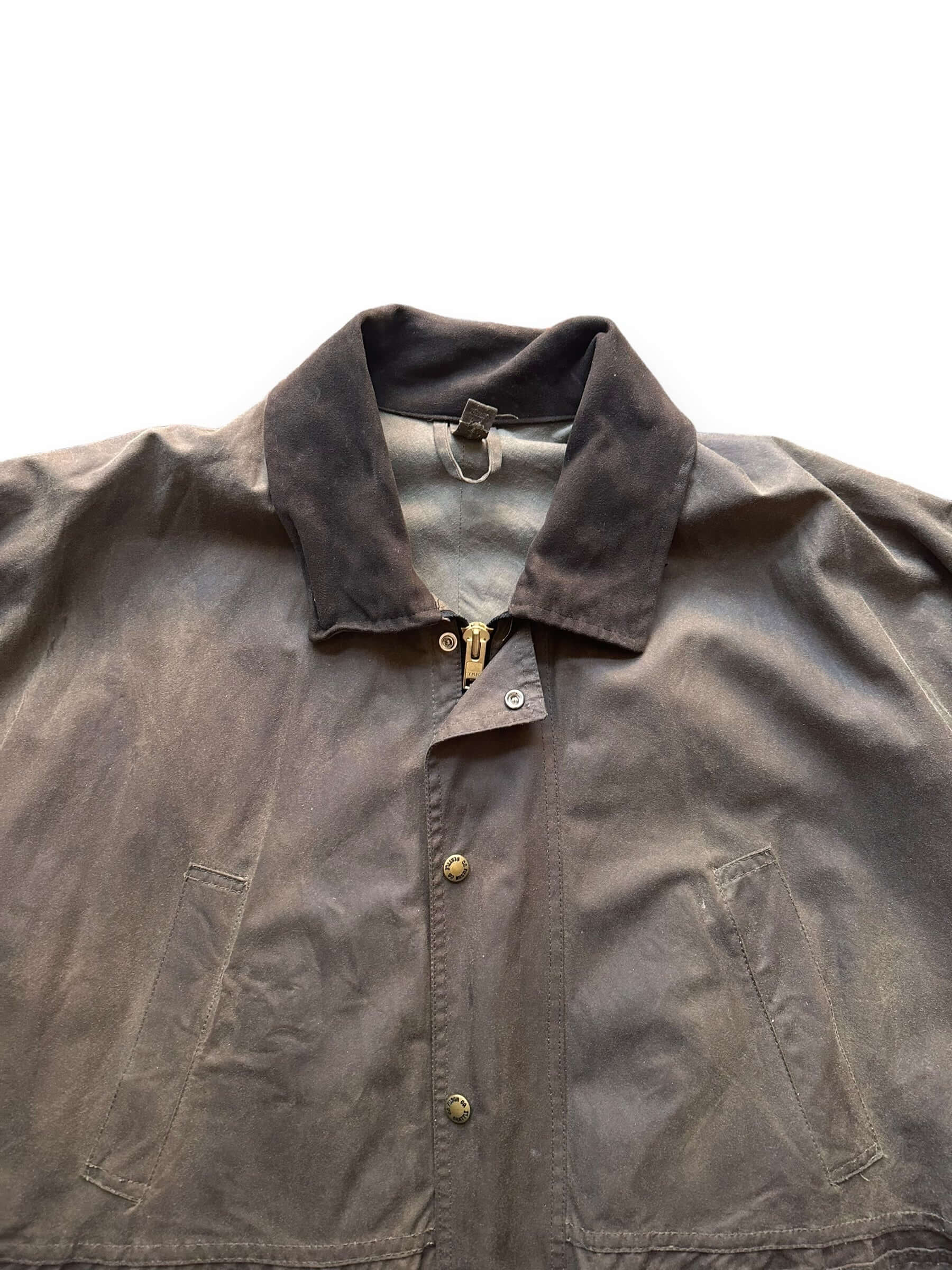 collar of Vintage Filson Tin Cloth Field Jacket SZ XXXL