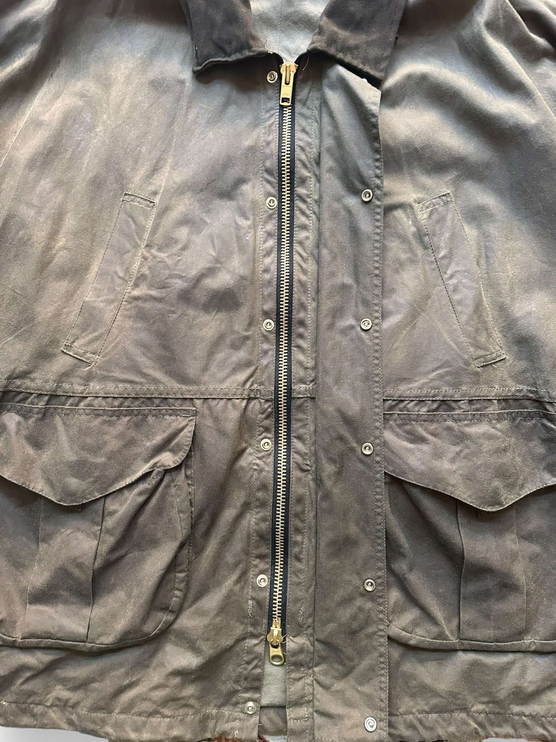 zipper on Vintage Filson Tin Cloth Field Jacket SZ XXXL