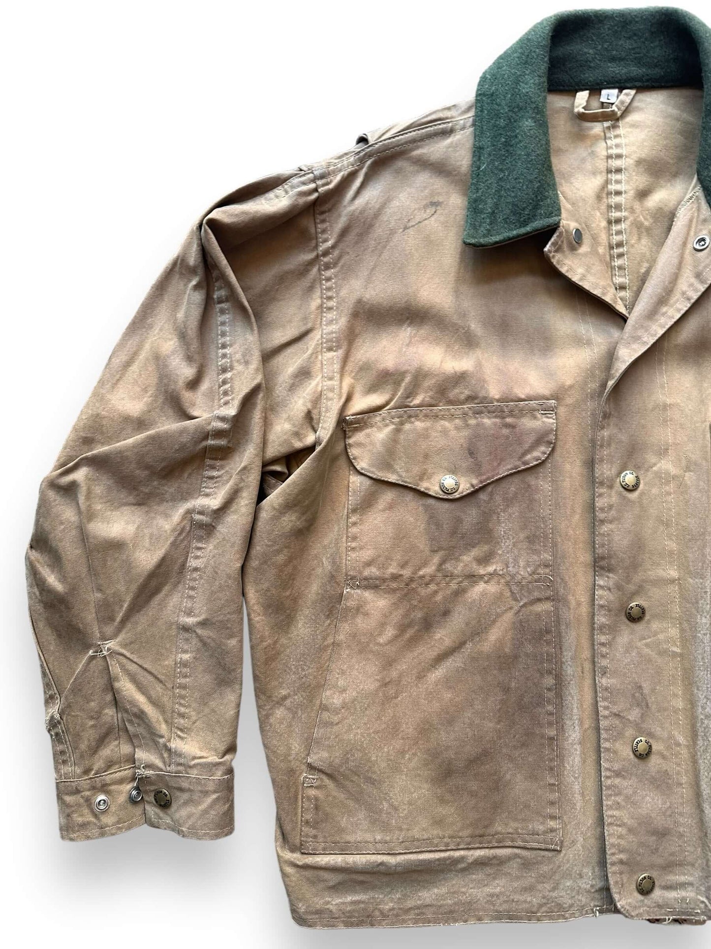 Front Right View of Vintage Filson Tin Cloth Jacket SZ L