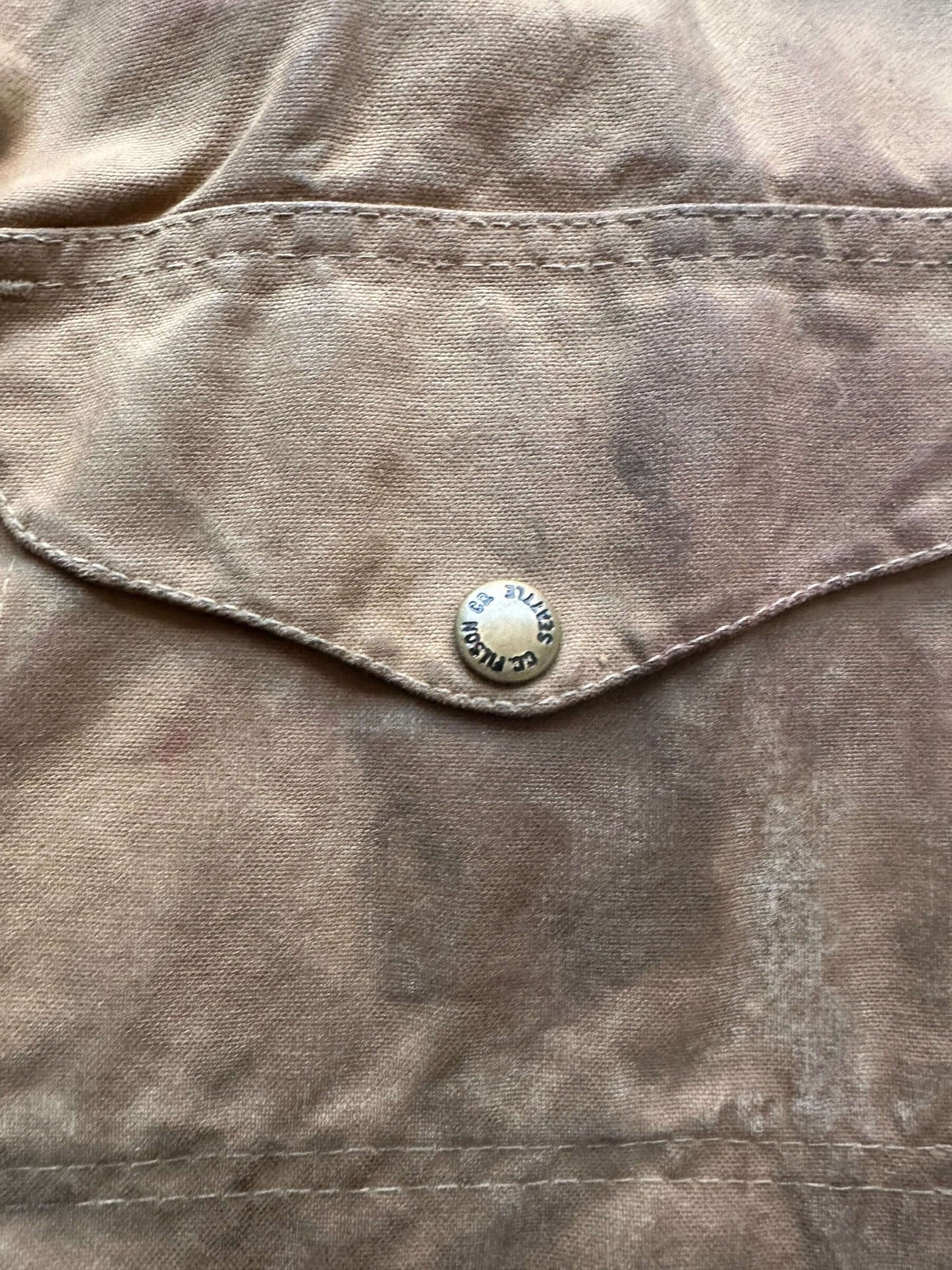 Pocket Snap View of Vintage Filson Tin Cloth Jacket SZ L