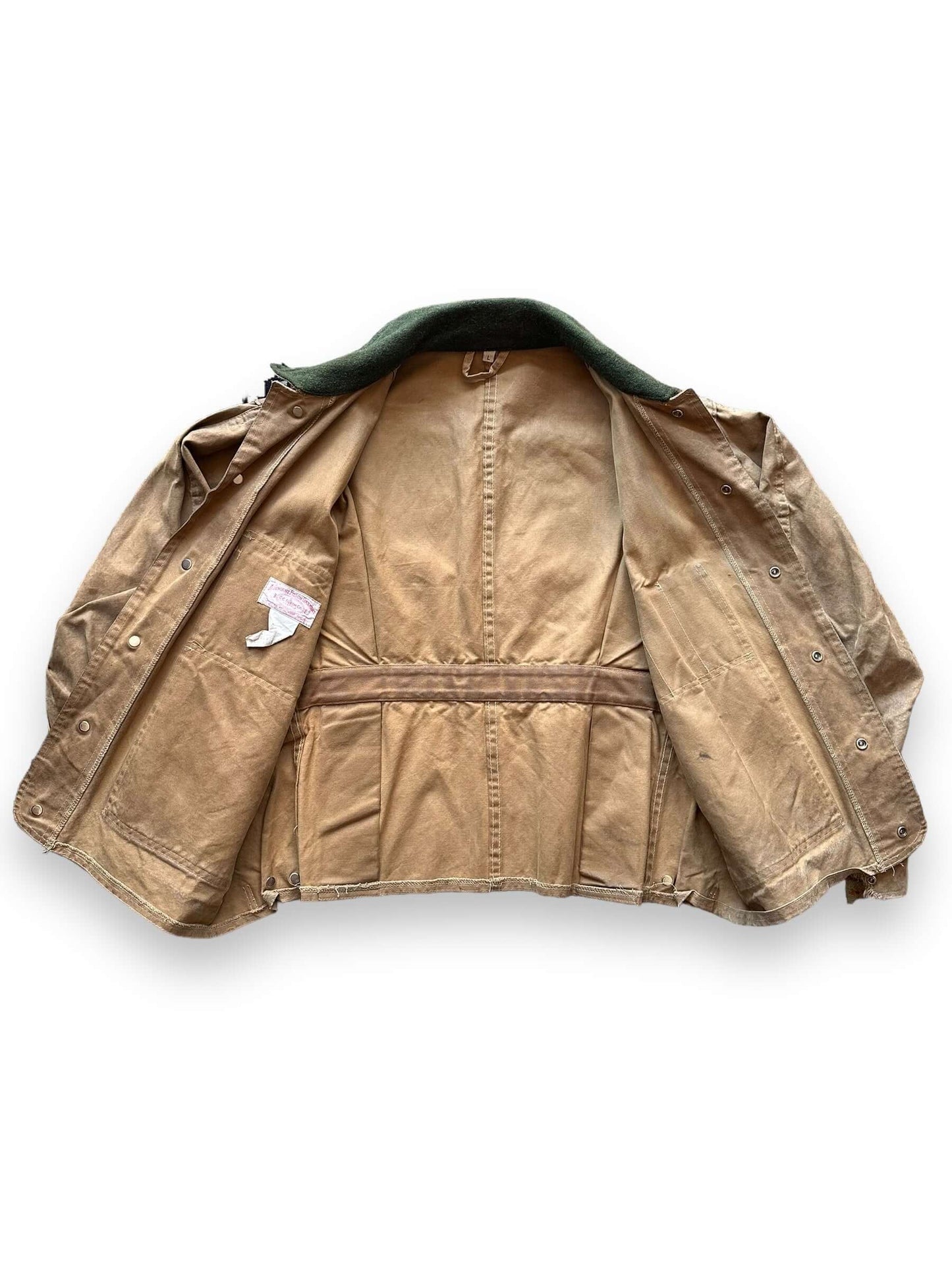 Interior View of Vintage Filson Tin Cloth Jacket SZ L