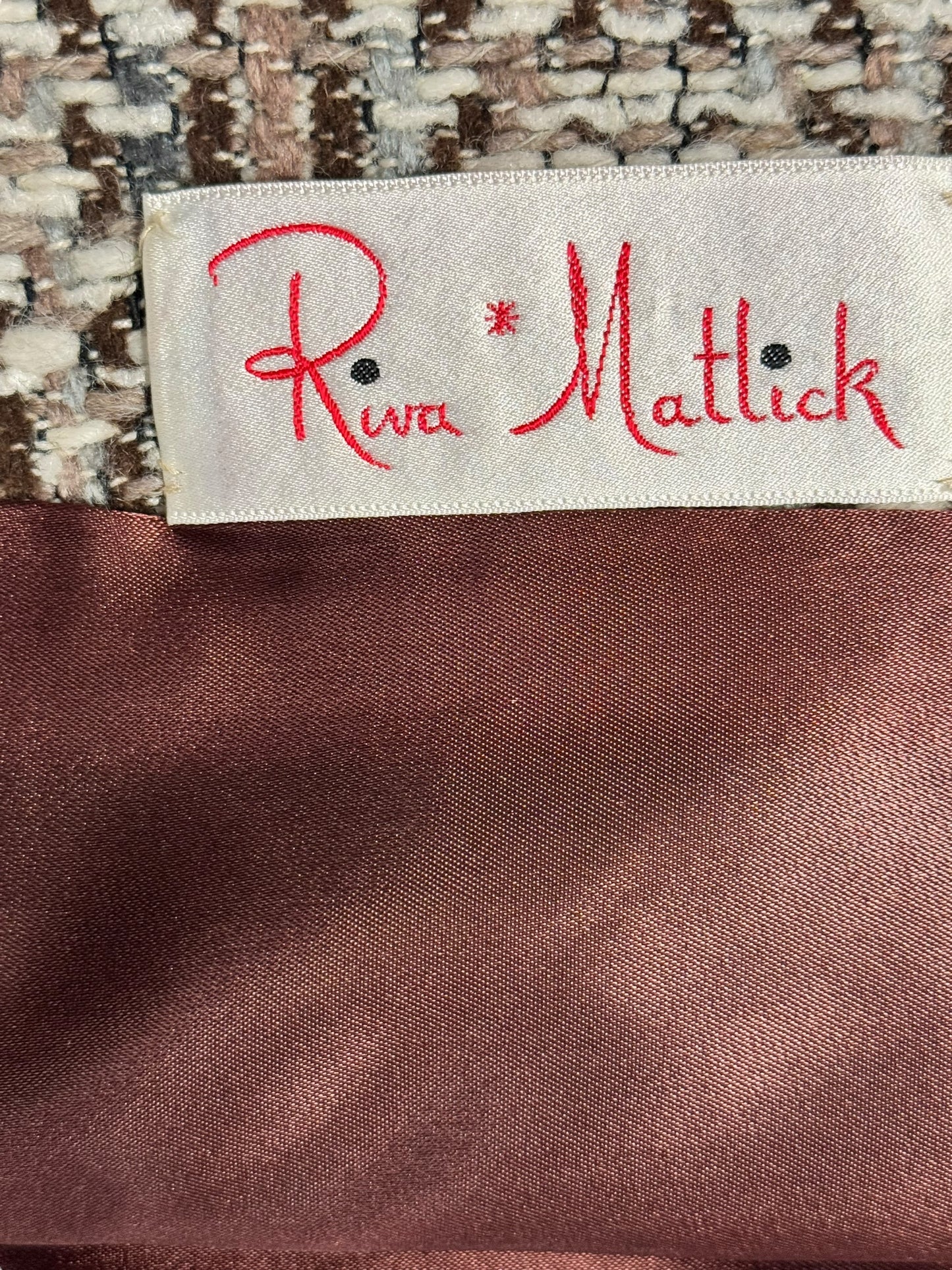 Tag view of 1960s Riva Matlick Tweed/Fur Coat XL