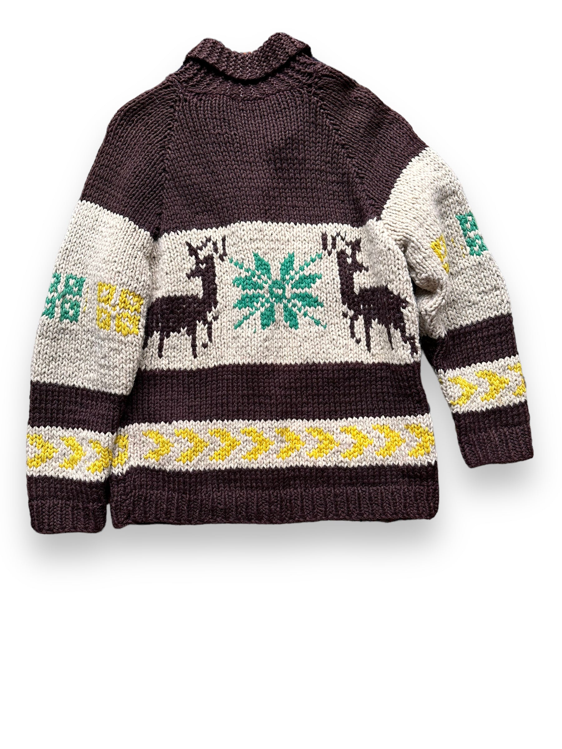 Vintage Deer Motif Wool Cowichan Style Sweater SZ L | Vintage