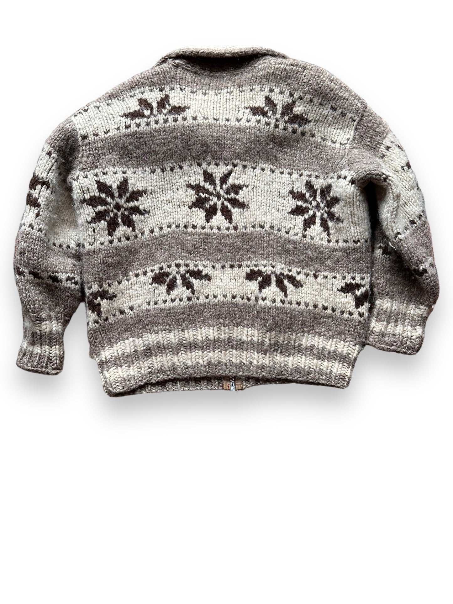 back of Vintage Wool Cowichan Sweater SZ XL |  Vintage Cowichan Sweaters Seattle | Barn Owl Vintage Seattle