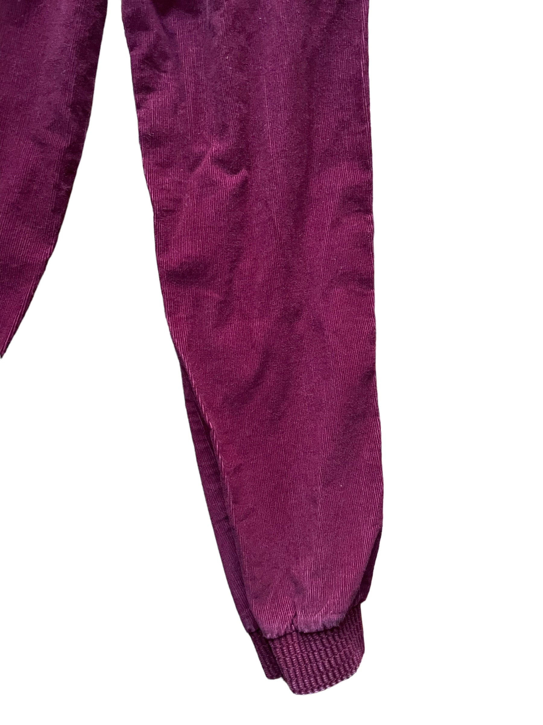 Front left leg view of Vintage 1970s Calvin Klein Corduroy Pants W26 | Barn Owl Vintage Seattle | Vintage Corduroy Pants