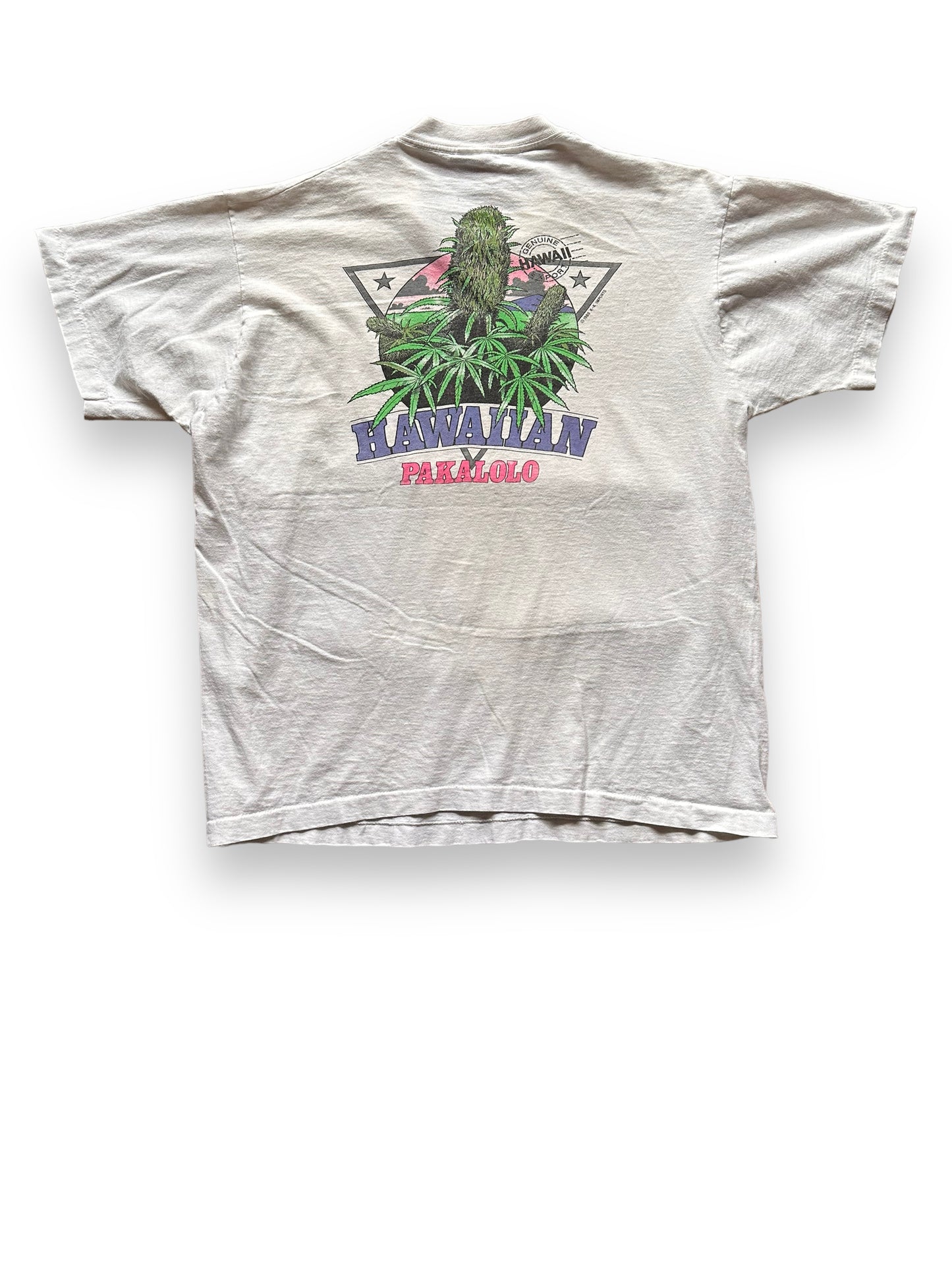Back of Vintage Hawaii Pakalolo Weed Tee SZ XL |  Vintage Tee Seattle | Barn Owl Vintage