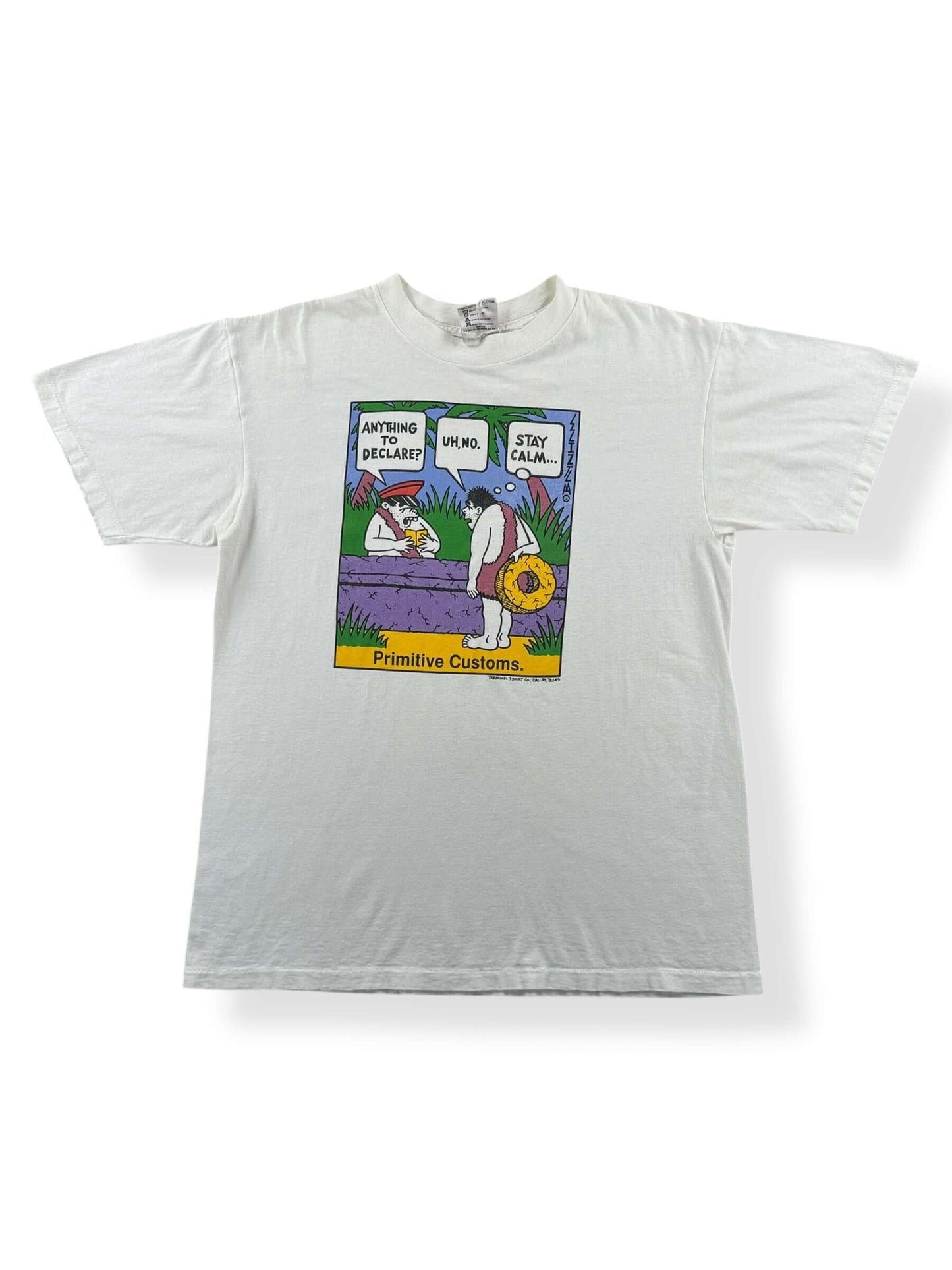 Front Close Up of Vintage Primitive Customs Tee SZ L