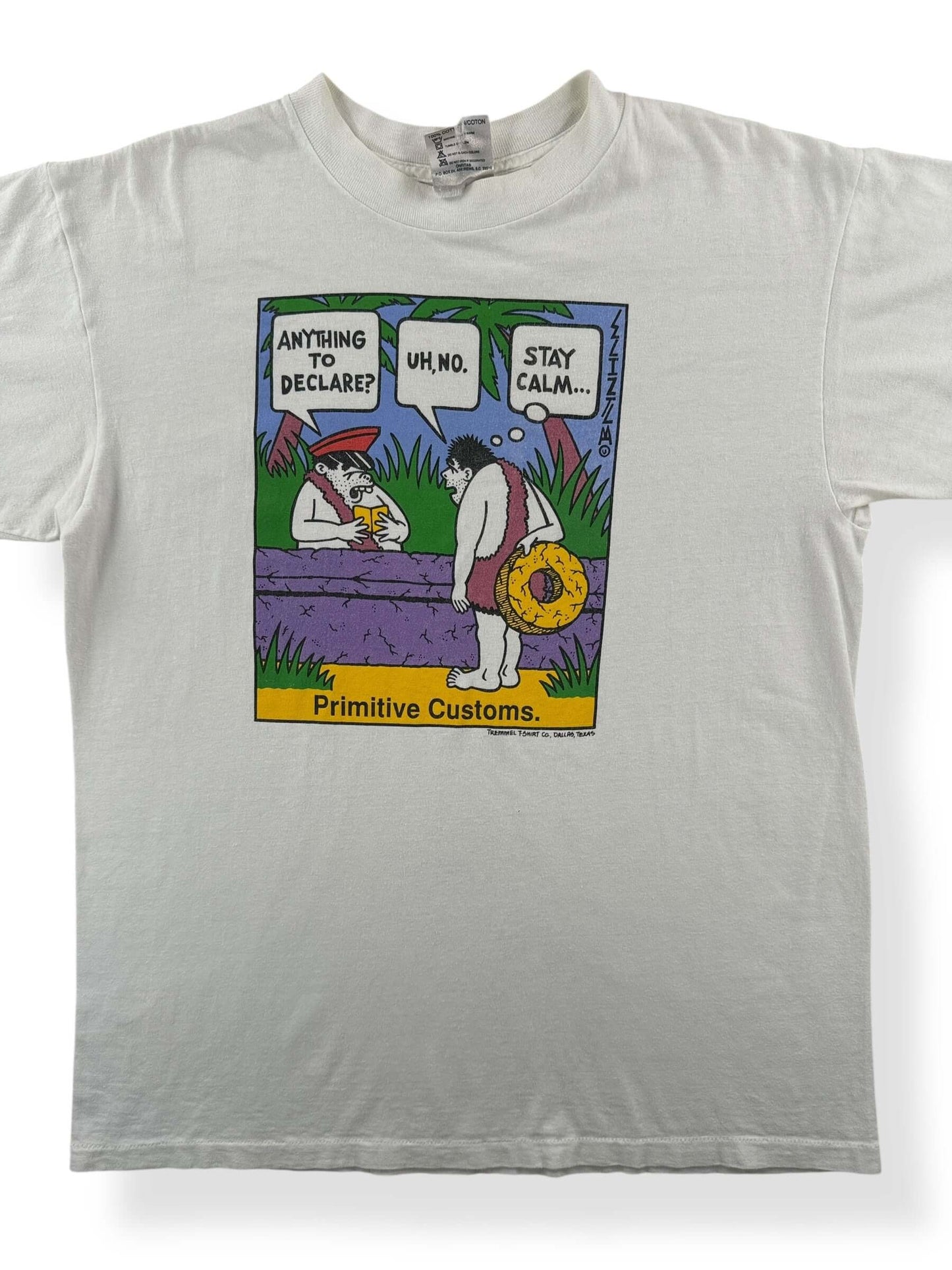 Front Close Up of Vintage Primitive Customs Tee SZ L