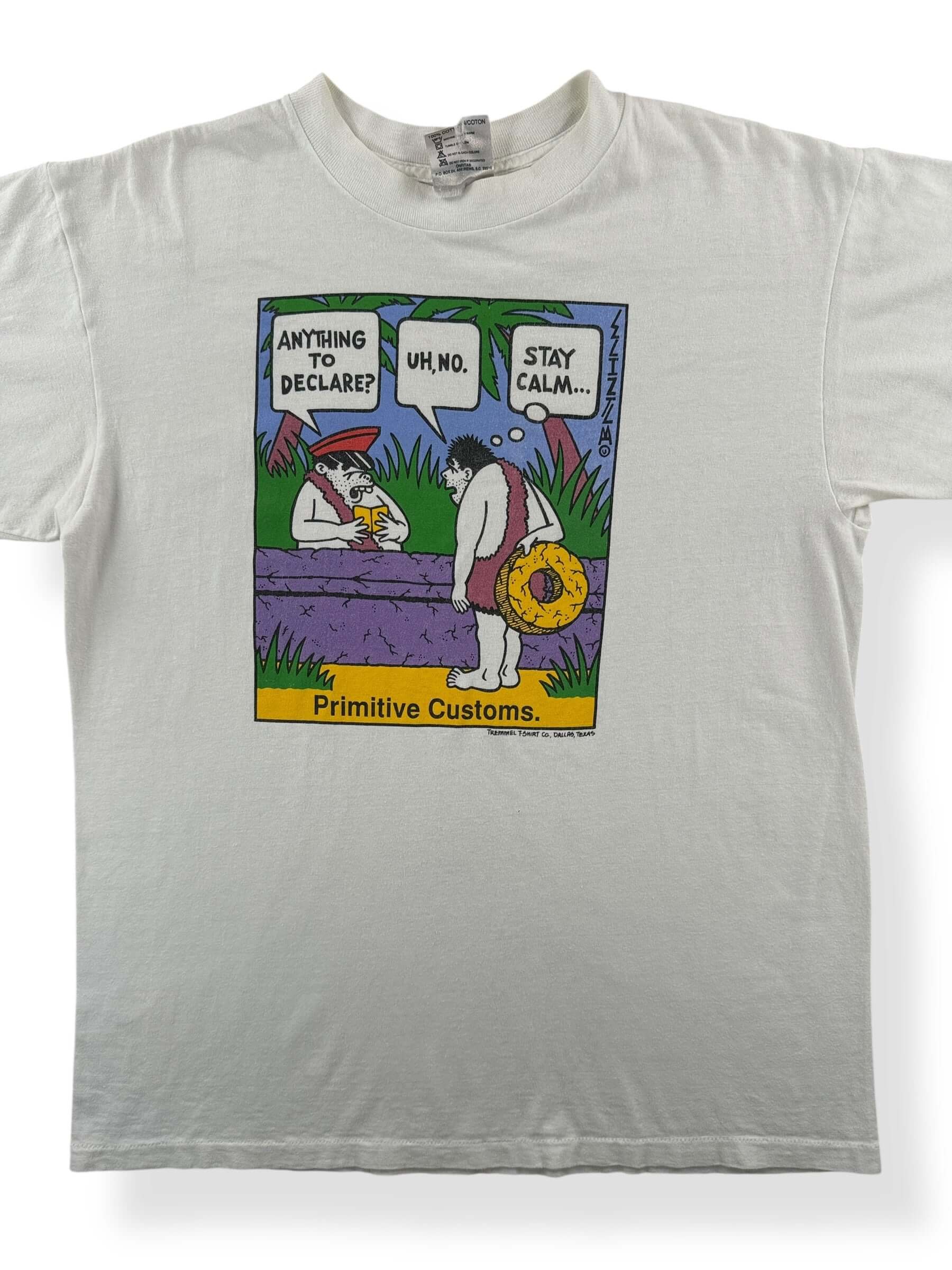 Front Close Up of Vintage Primitive Customs Tee SZ L