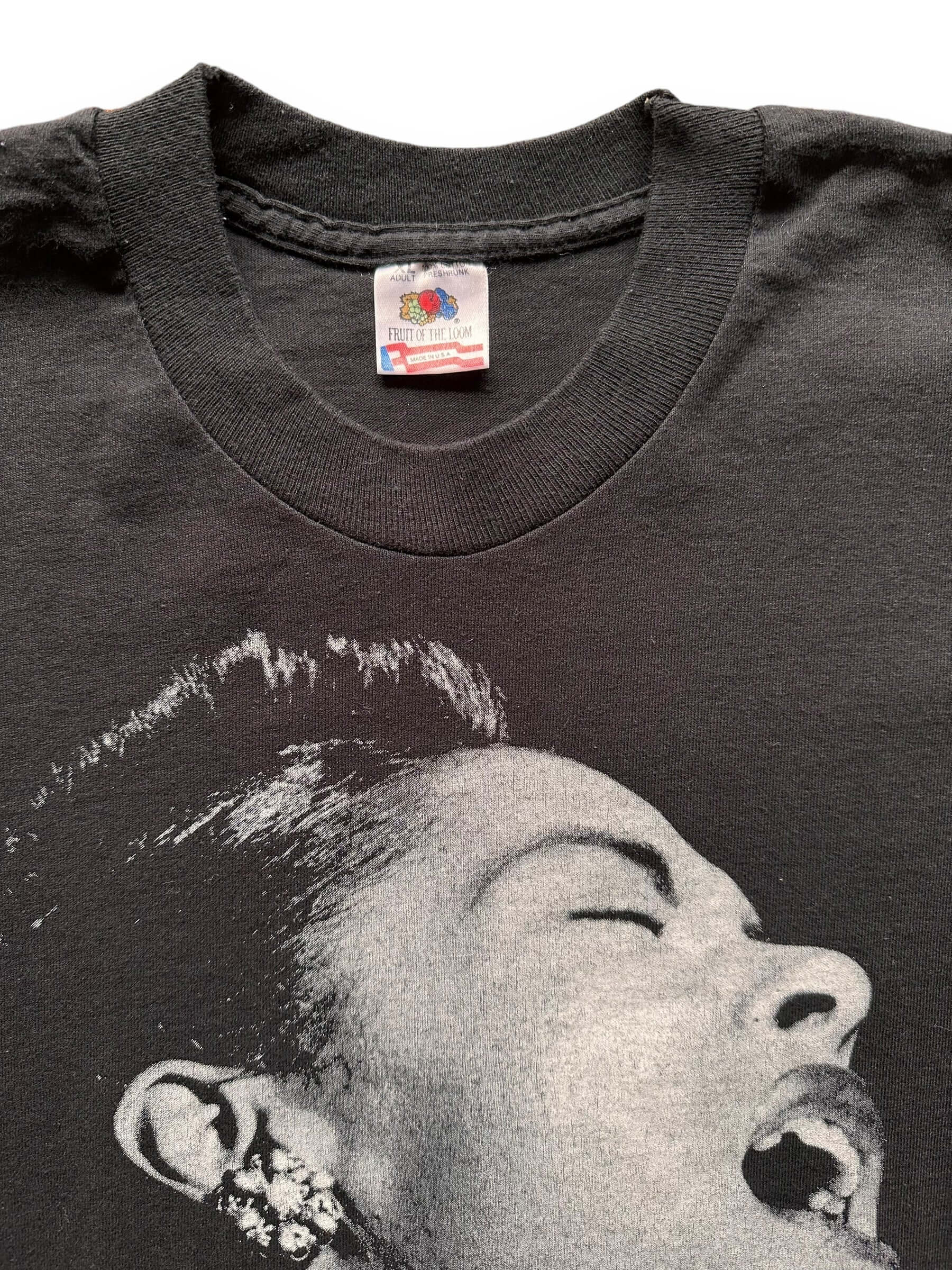 front tag close up of Vintage 1990 Billie Holiday Single Stitch Band Tee SZ XL