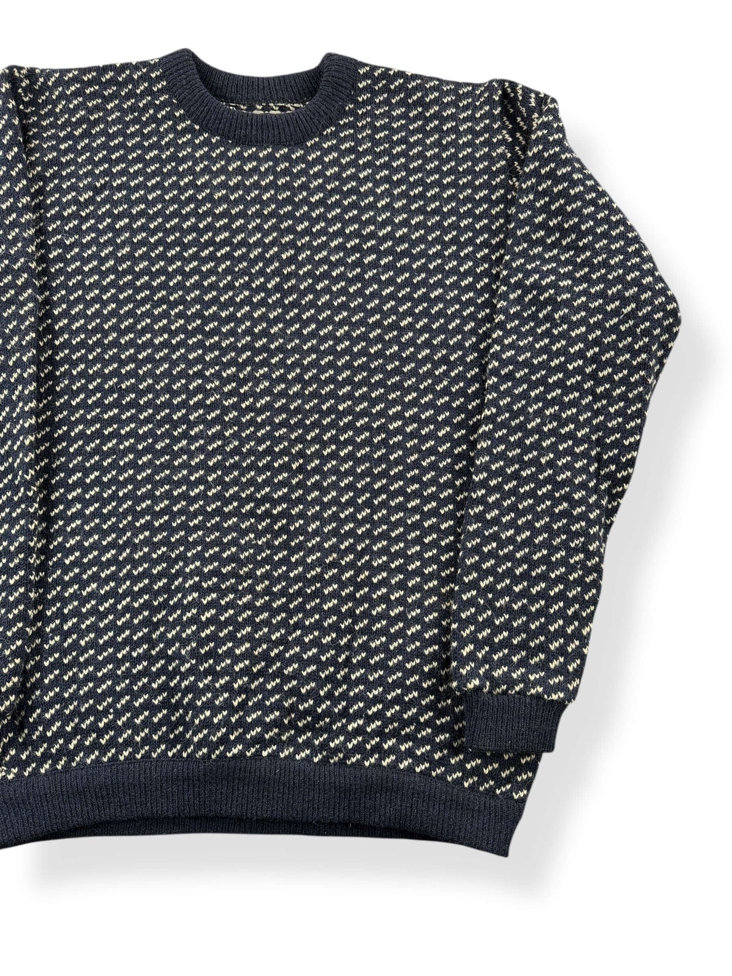 Front Left View of Vintage L.L. Bean Norwegian Birdseye Sweater SZ XXL